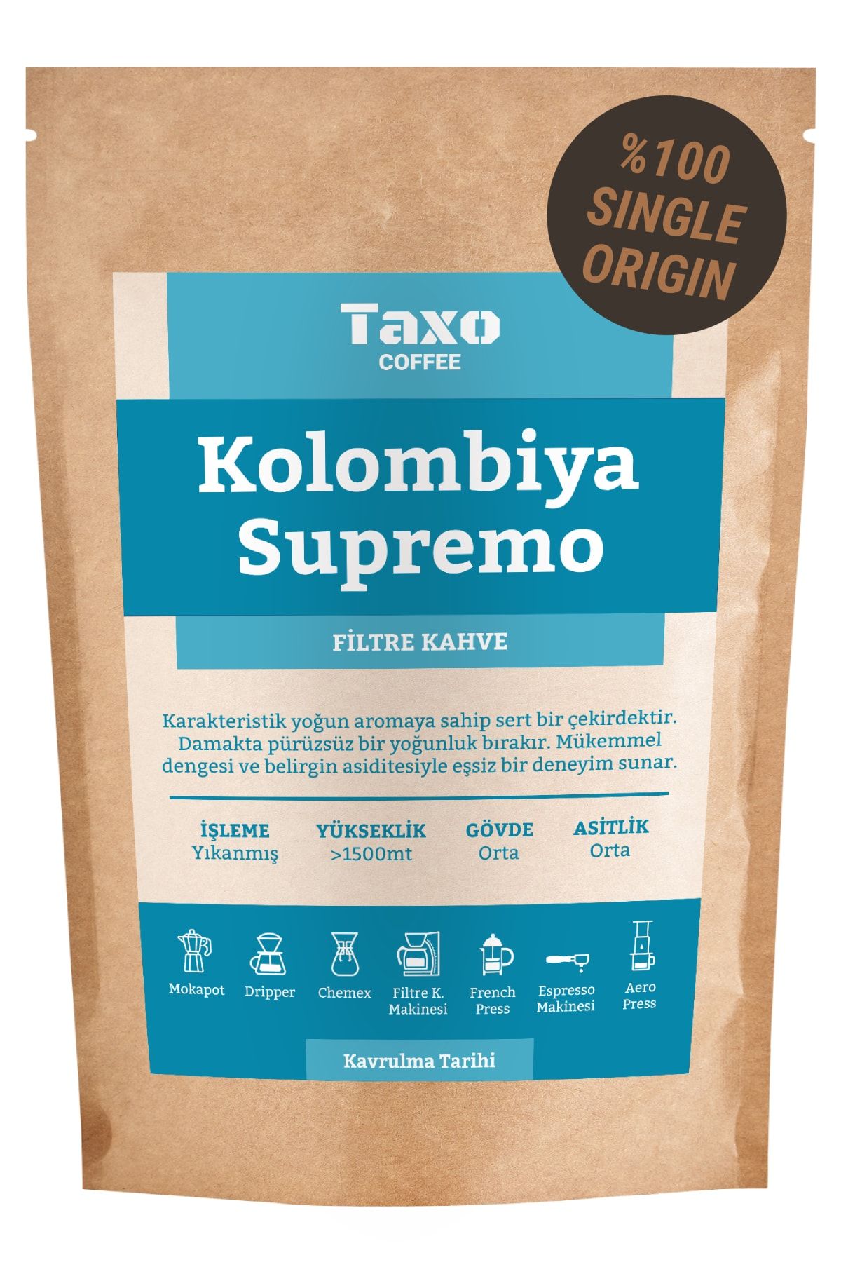 Taxo Coffee Columbia Supremo Filtre Kahve 200gr