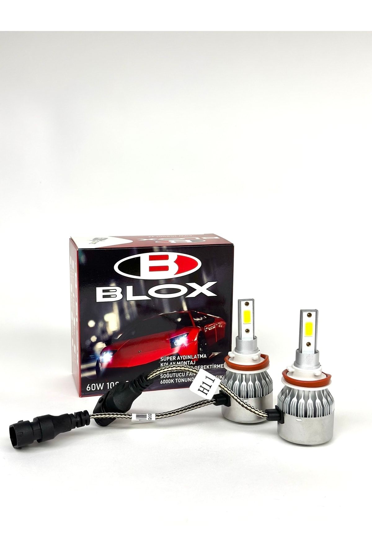 BLOX H8 Soğutmalı Led Xenon Led Zenon 10800 Lümen 6000 Kelvin Şimşek Etkili Led Xenon Far Ampulü Beyaz