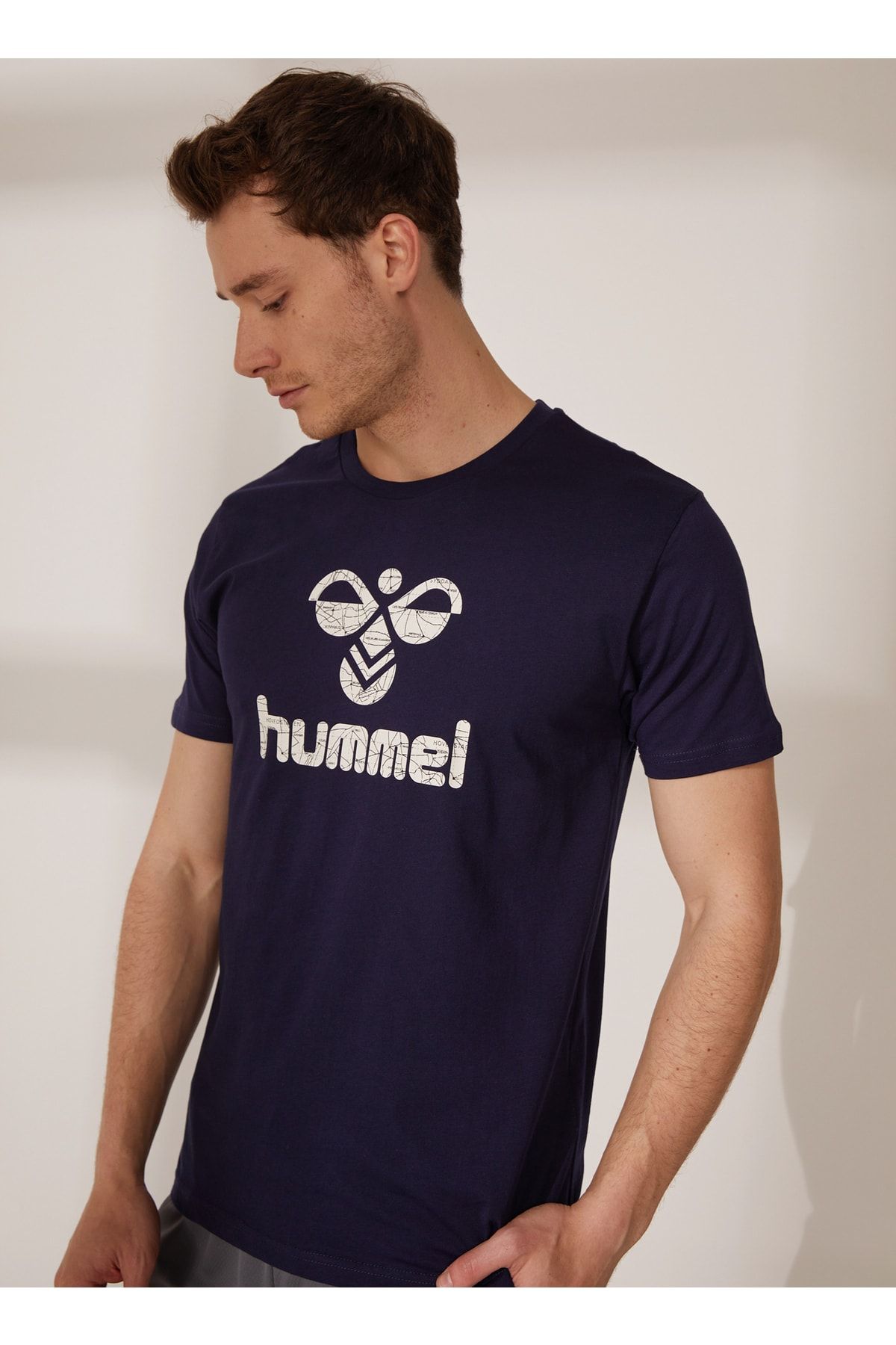 hummel Lacivert Erkek Yuvarlak Yaka T-shirt 910946-7480 Akıra T-shırt S/s Tee