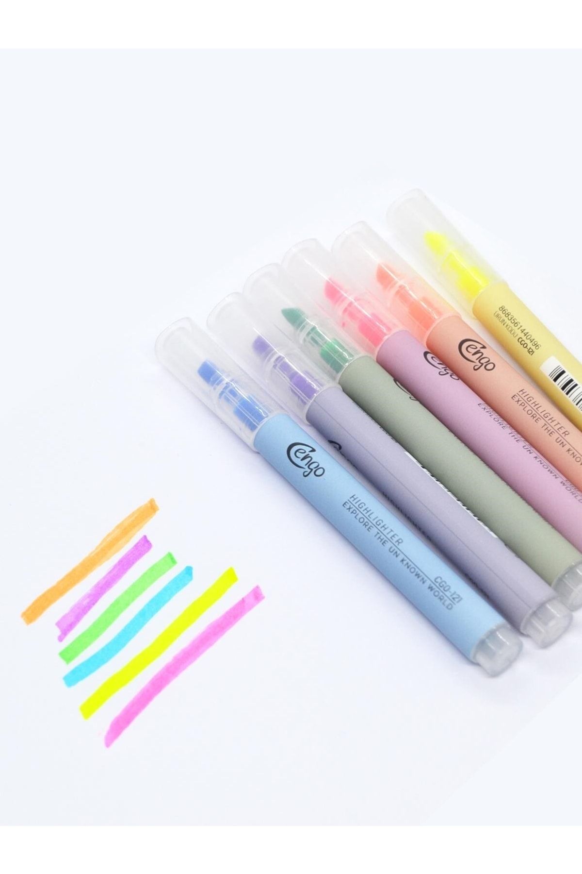 Cengo Highlighter Fosforlu Kalem 6’lı Set- Pastel Renkler
