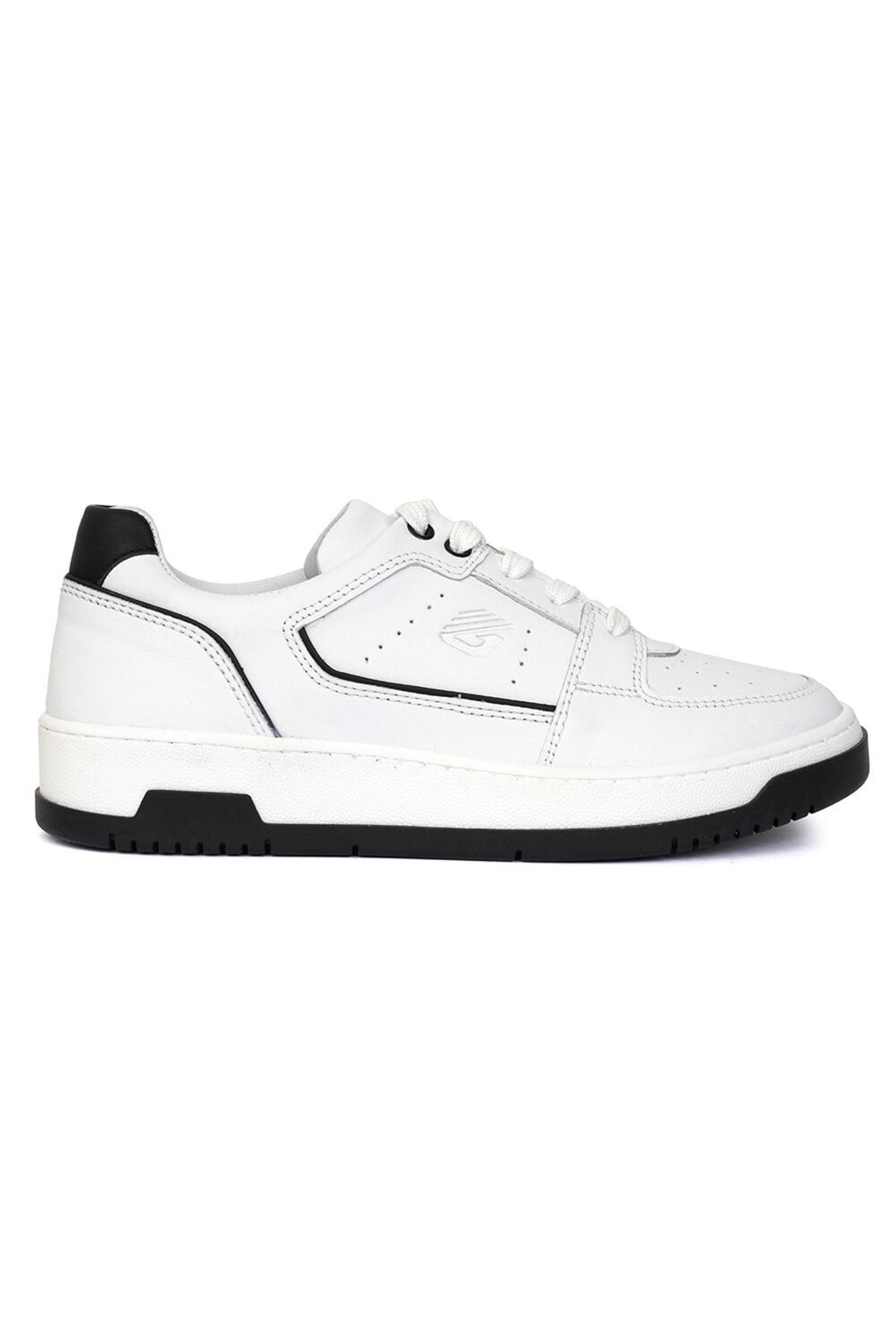 Greyder Kadın Beyaz Siyah Hakiki Deri Sneaker Ayakkabı 3y2sa32311