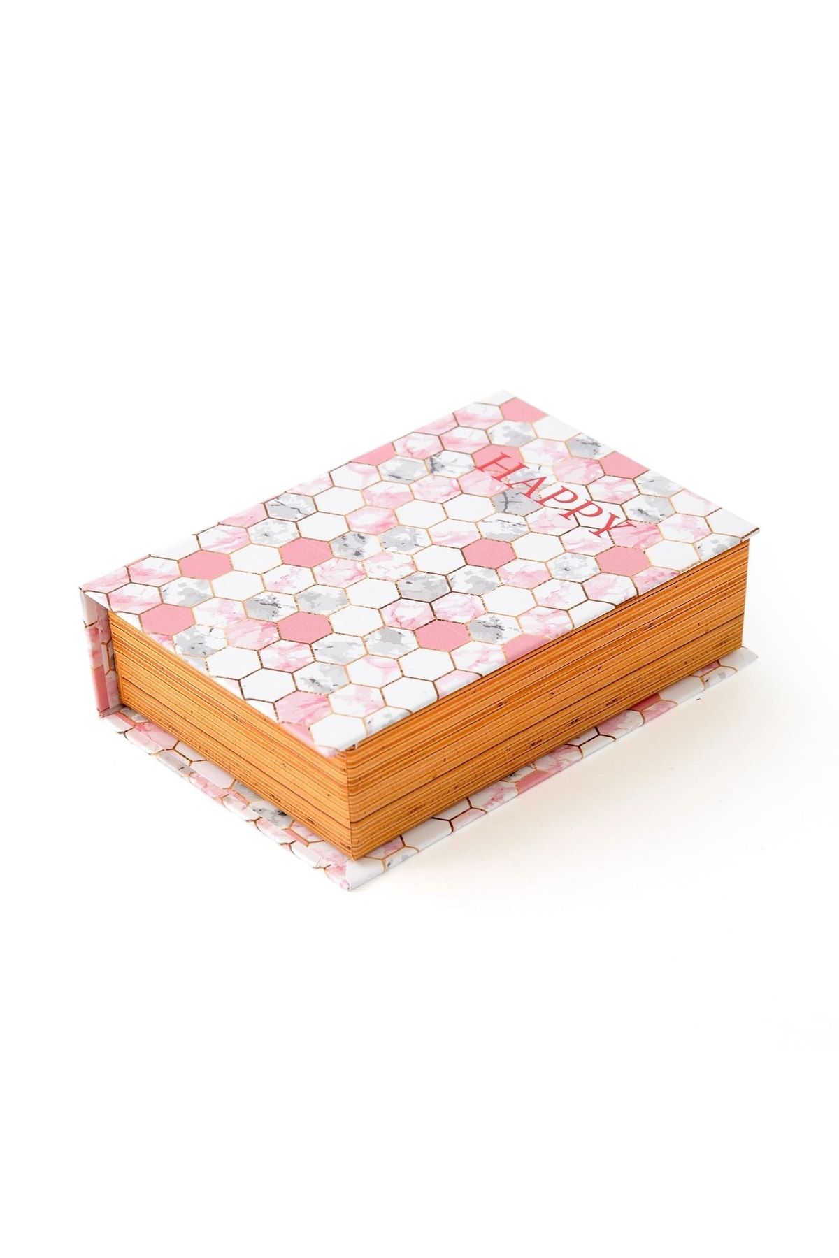 4nio Dekoratif Happy Kitap Kutu - Pink - 15x10 Cm