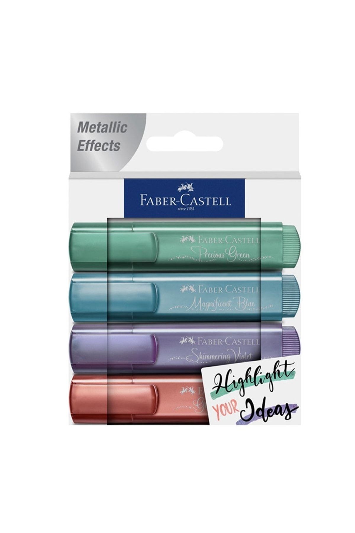 Faber Castell Faber Fosforlu Metalik 46 4lü Set Yeni Renkler