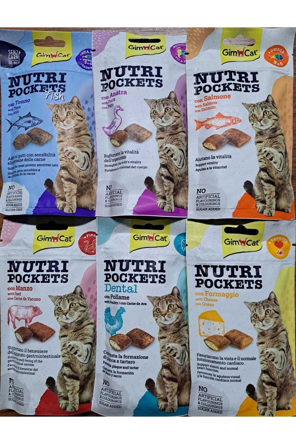 Gimcat Kedi Ödül ve Vitamin Tabletleri Karışık 6'lı Set 60grx6 Adet