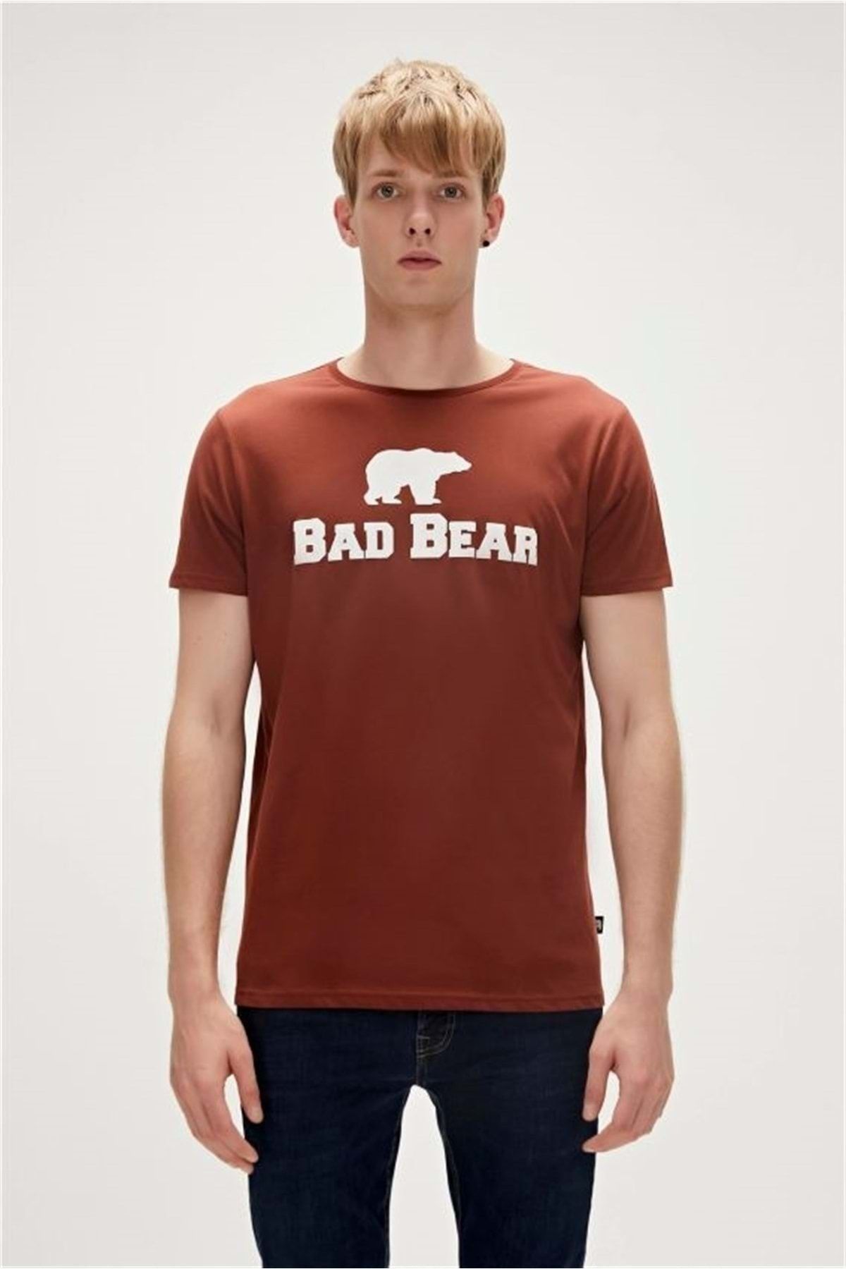 Bad Bear Tee Baskılı Yazılı T-shırt - Kahverengi - M - St06067-kahverengi-m