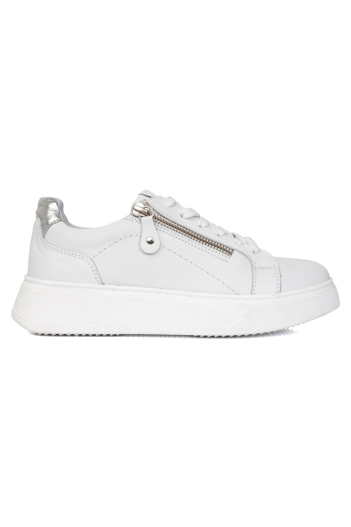 Greyder Kadın Beyaz Hakiki Deri Sneaker Ayakkabı 3y2sa31353