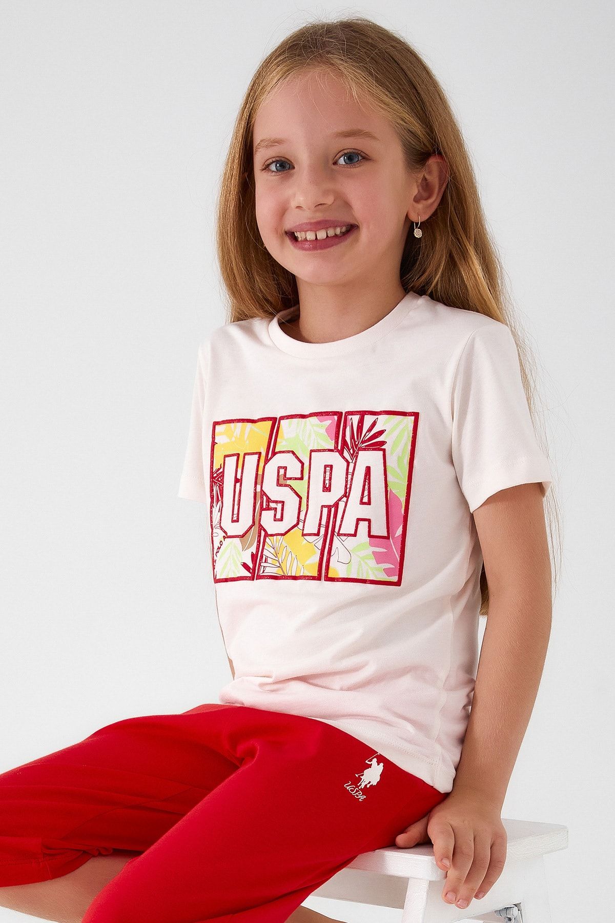 U.S. Polo Assn. U.s. Polo Assn Colorful Leaves Kız Çocuk Kapri Takım