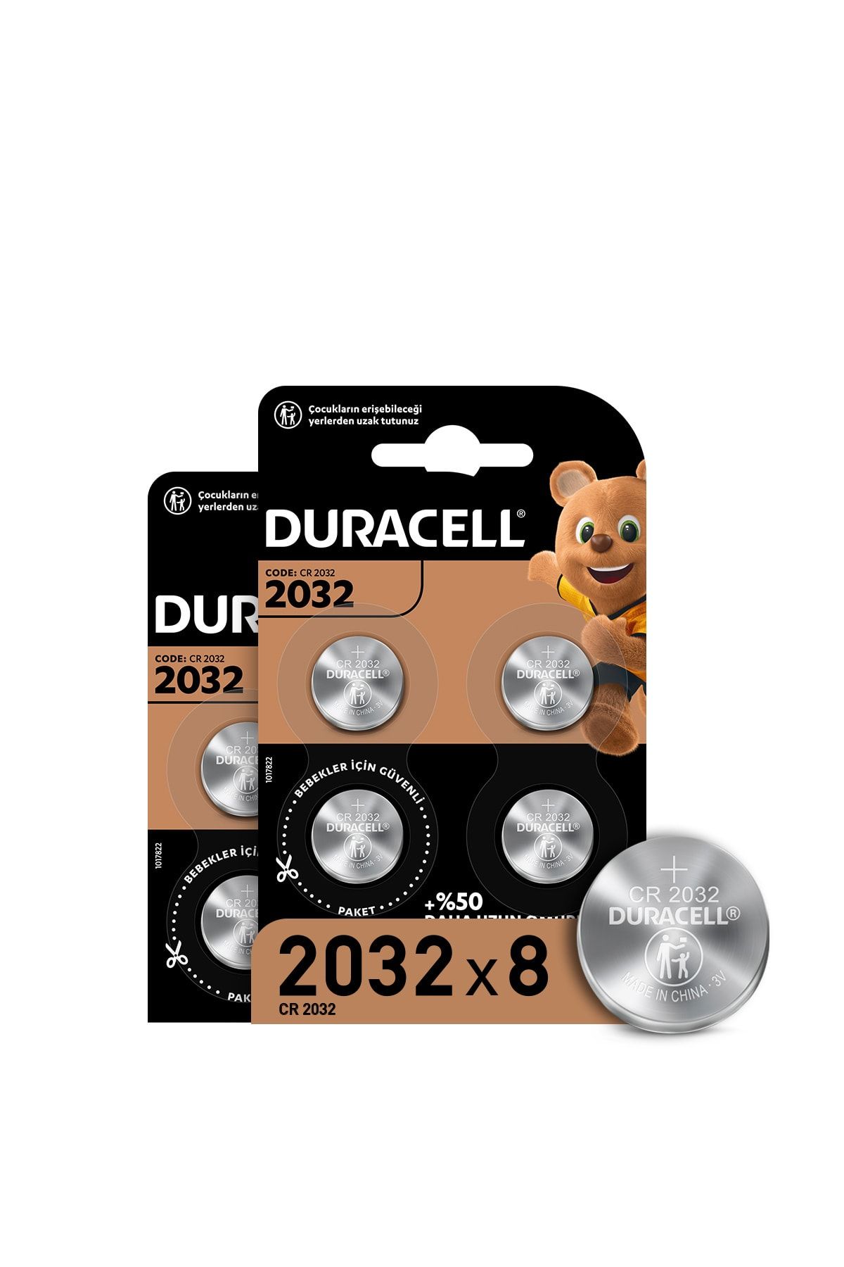 Duracell Özel 2032 Lityum Düğme Pil 3v, (CR2032) 8 Adet