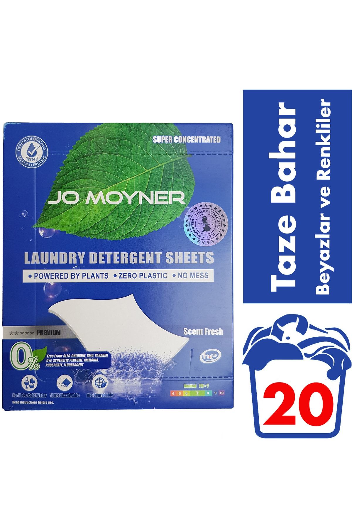 Jo Moyner Bahar Kokulu Çamaşır Deterjanı Doğal Organik Yaprak Deterjan 20 Kullanım