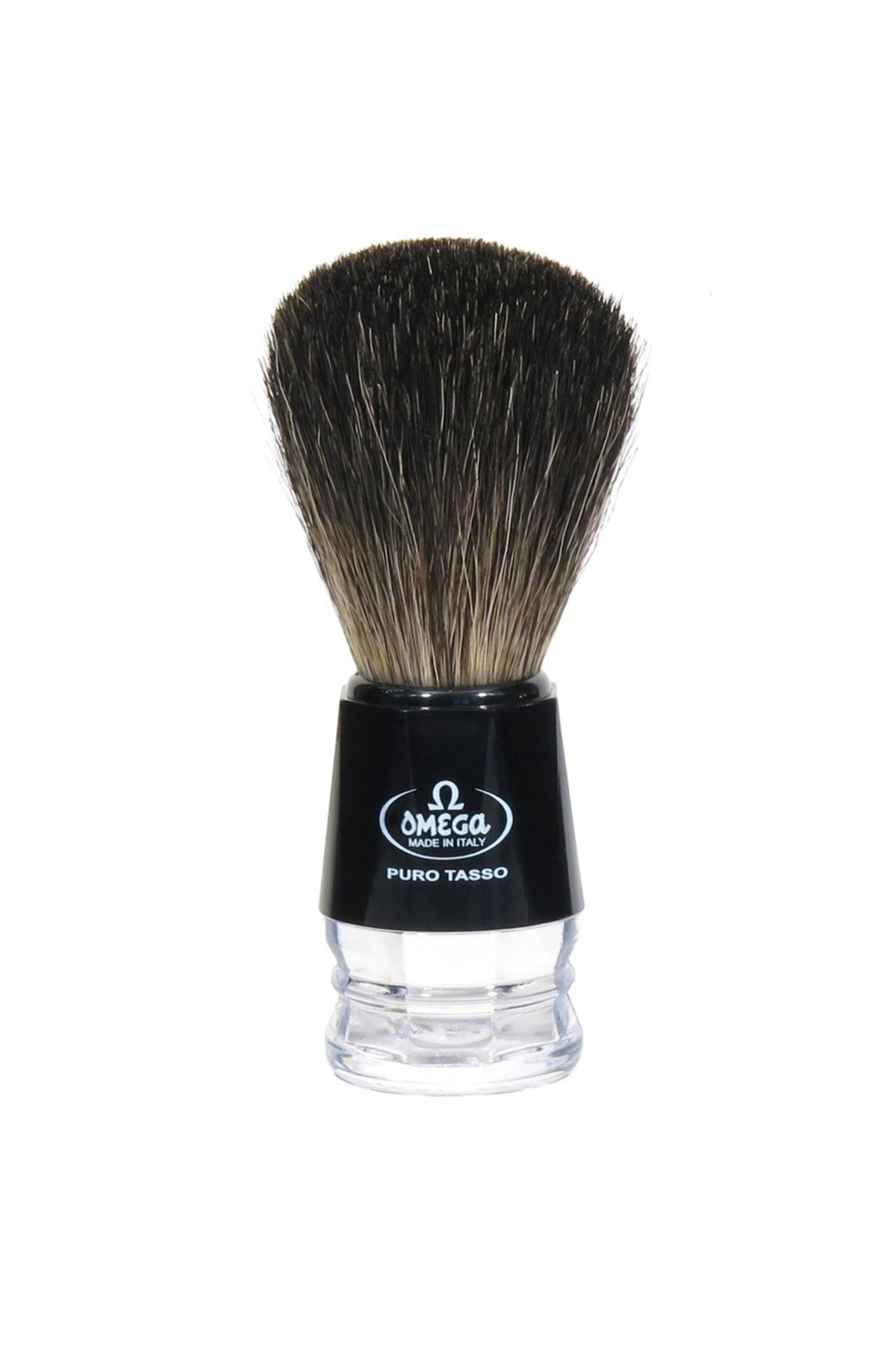 Omega 63181 Black Badger Porsuk Kılı Doğal Kıl Tıraş Fırçası Italyan Gerçek Kıldan Reçine Saplı Standlı
