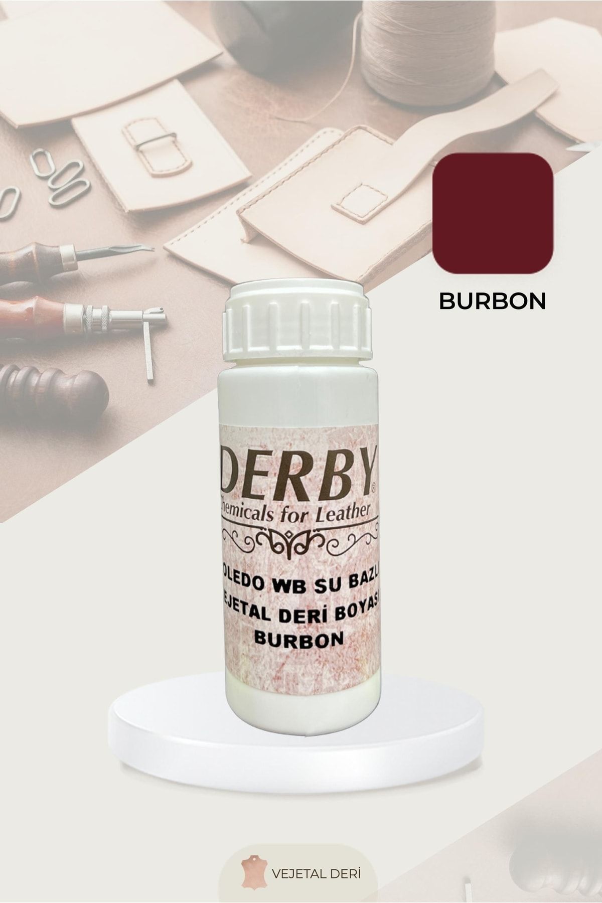 Derby Doledo Su Bazlı Vejetal Deri Boyası 100 Gr, Vejetal Vaketa Boyası, Deri Sanatları