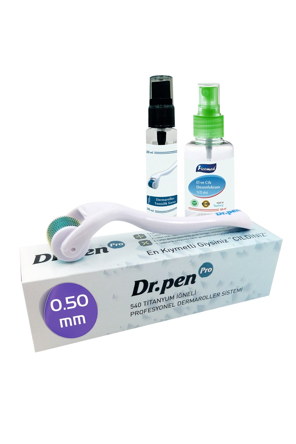 Dr.Pen Dermaroller Titanyum 540 Iğne 0.50mm Orijinal Derma Roller Dezenfektan Hediyeli