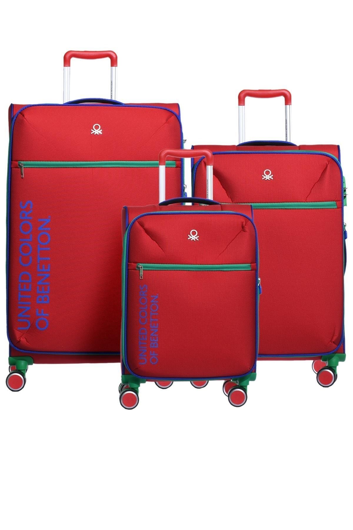 United Colors of Benetton 14bnt2100-set-kr Kırmızı Unisex 3 Lü Set Bavul