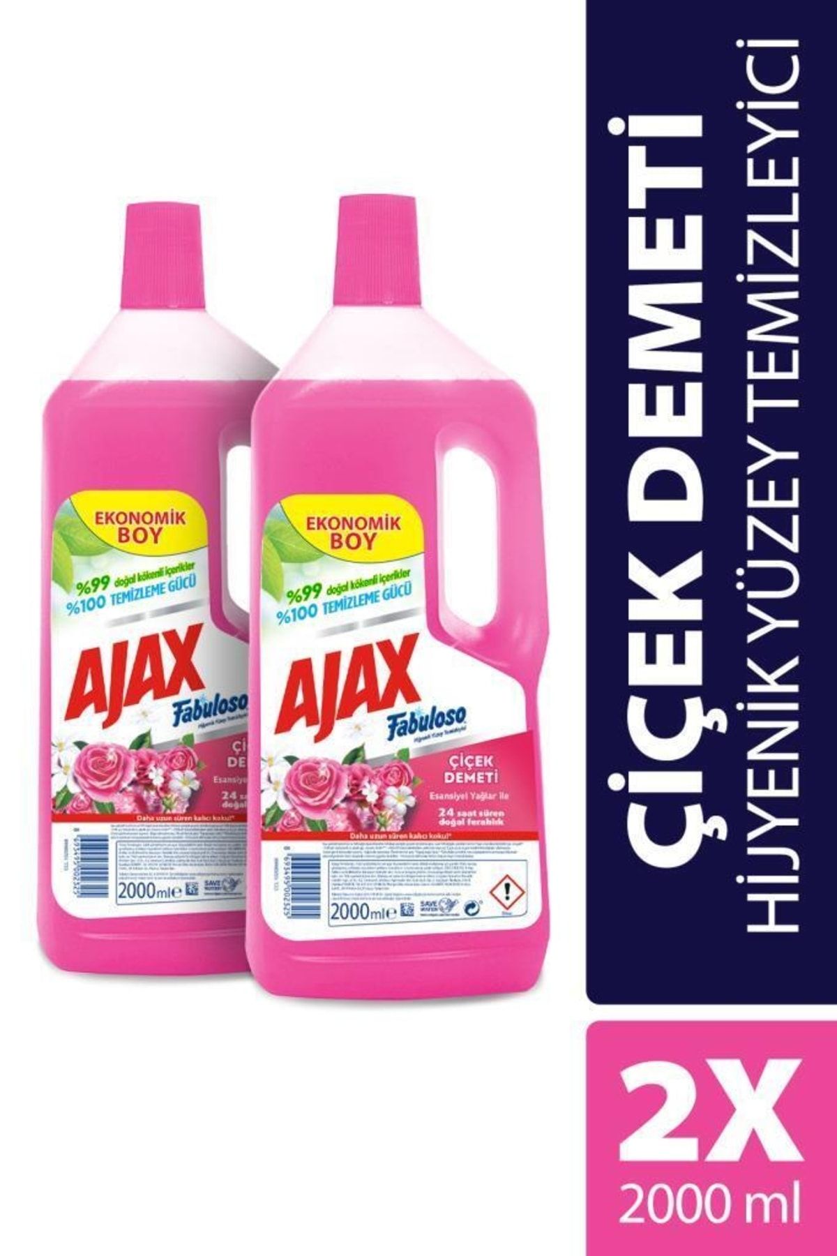Ajax Fabuloso Yüzey Temizleyici Çiçek Demeti 2x2000 Ml