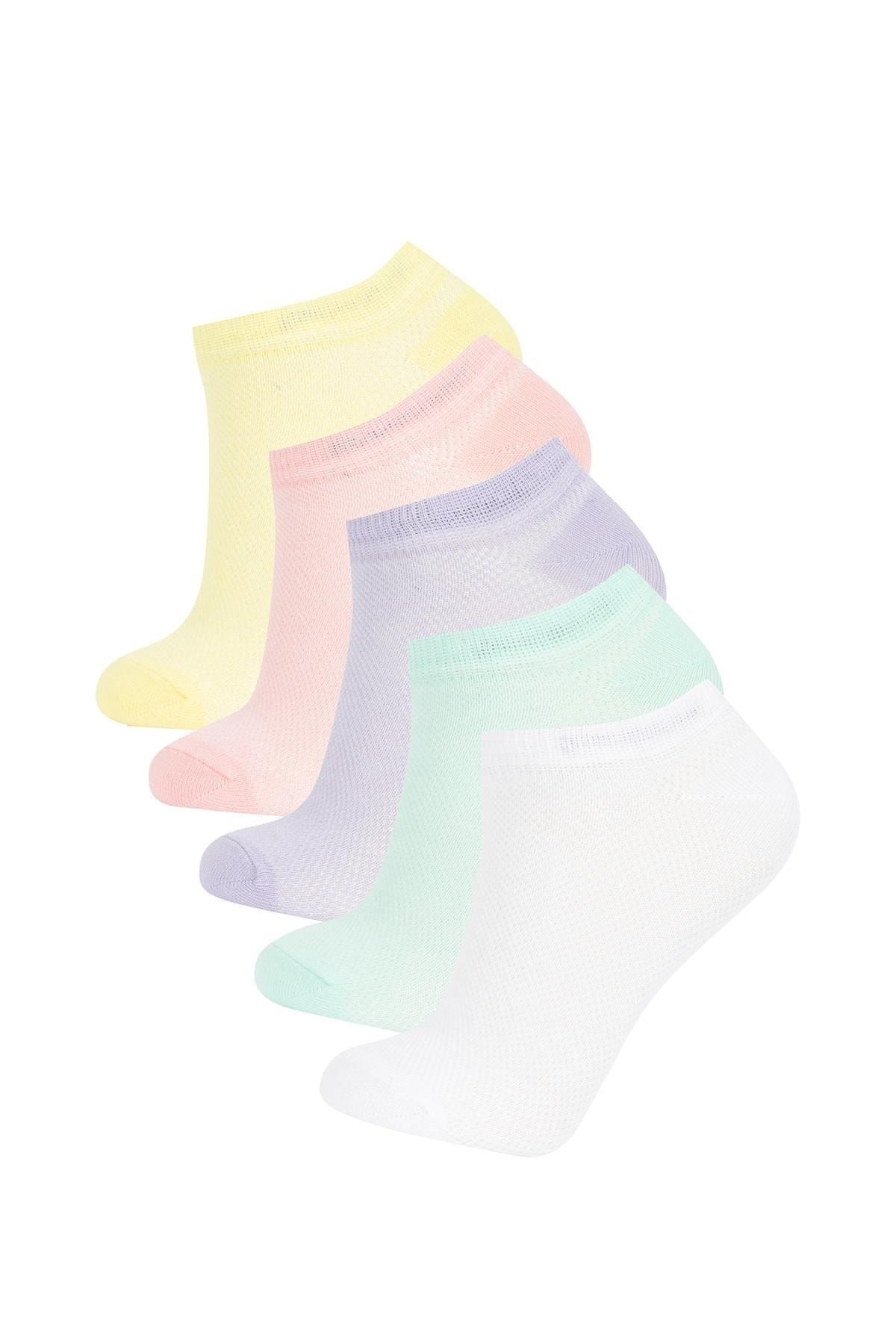 Defacto Kız Çocuk 5'li Pamuklu Patik Çorap Z7449a6ns