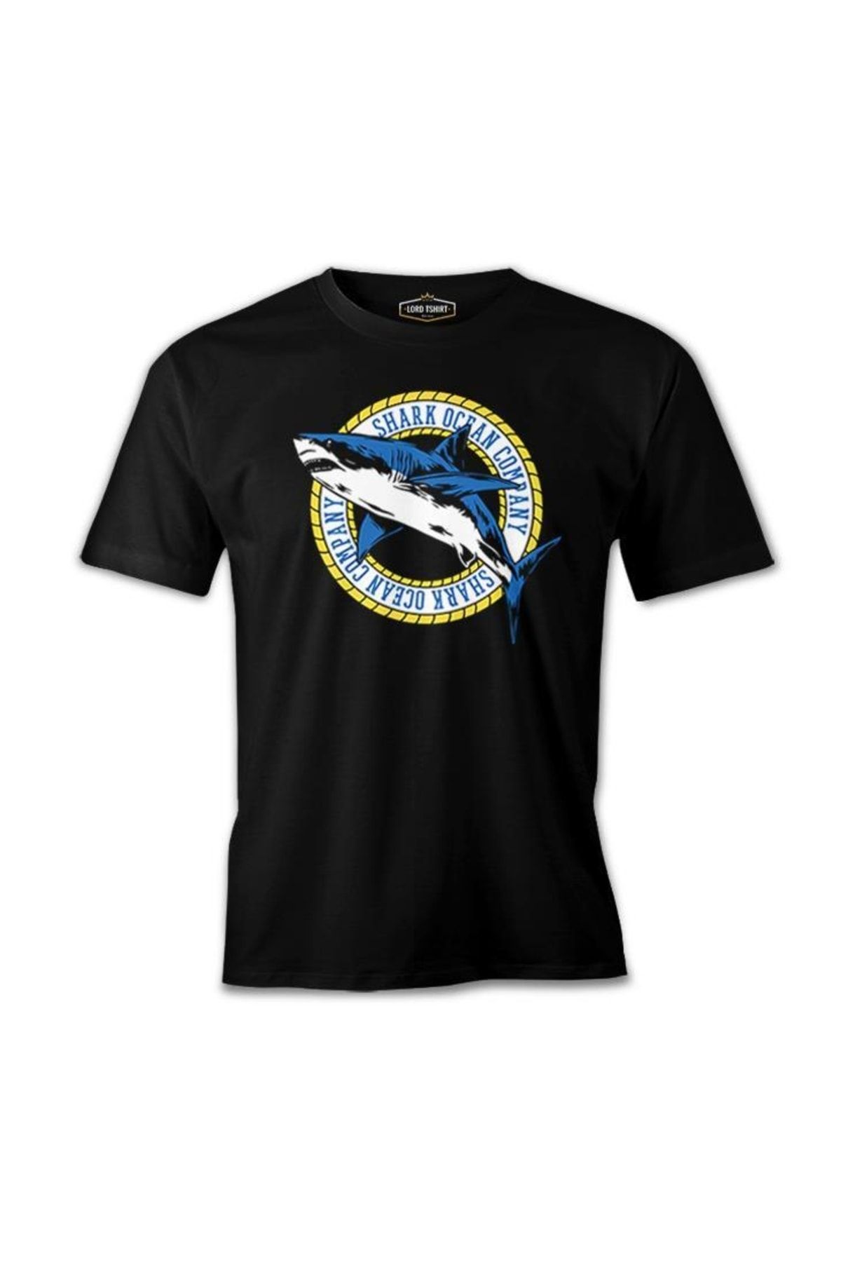 Lord T-Shirt Shark Ocean Logo Siyah Erkek Tshirt