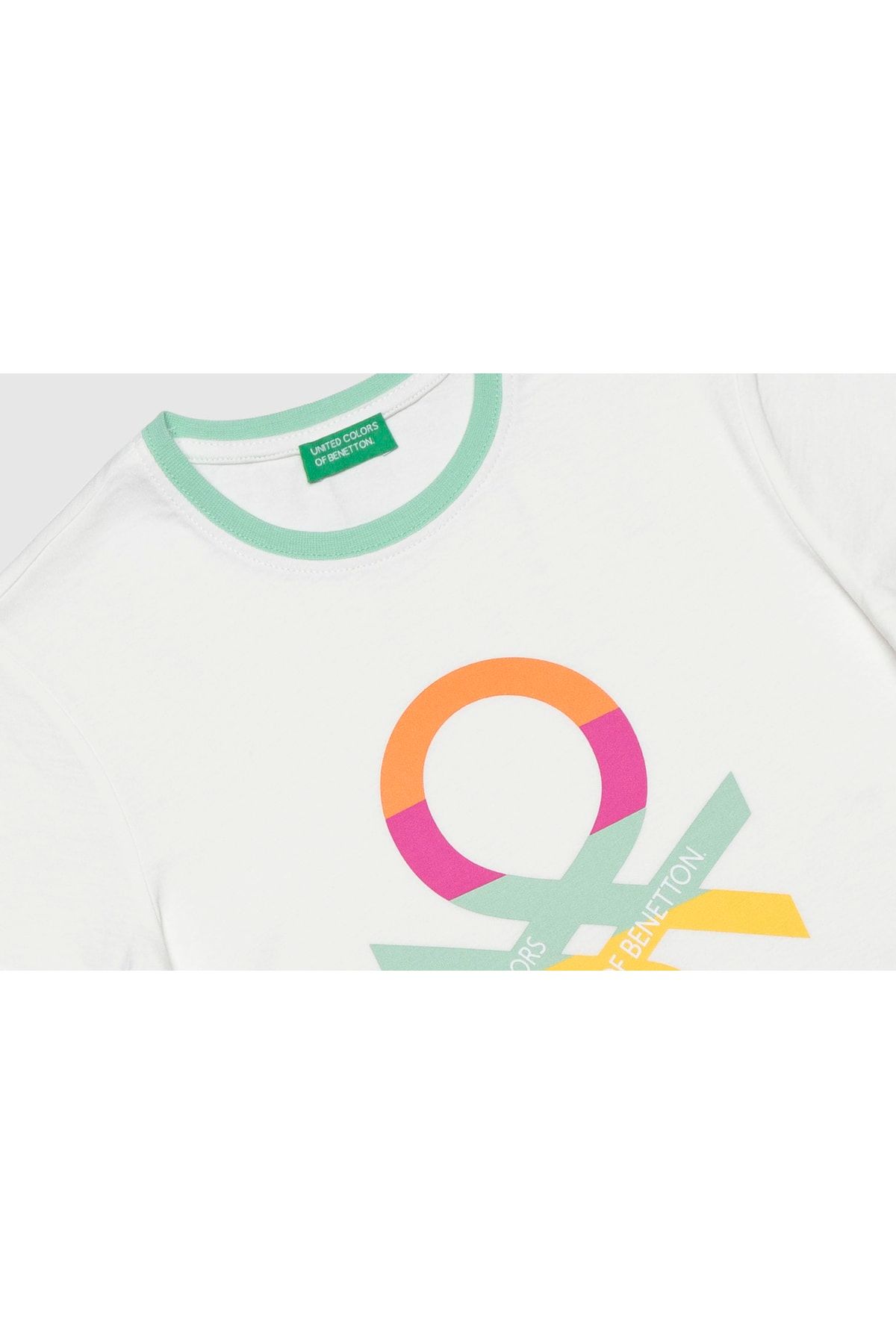 United Colors of Benetton Kız Çocuk Tshirt Bnt-g20495 Beyaz