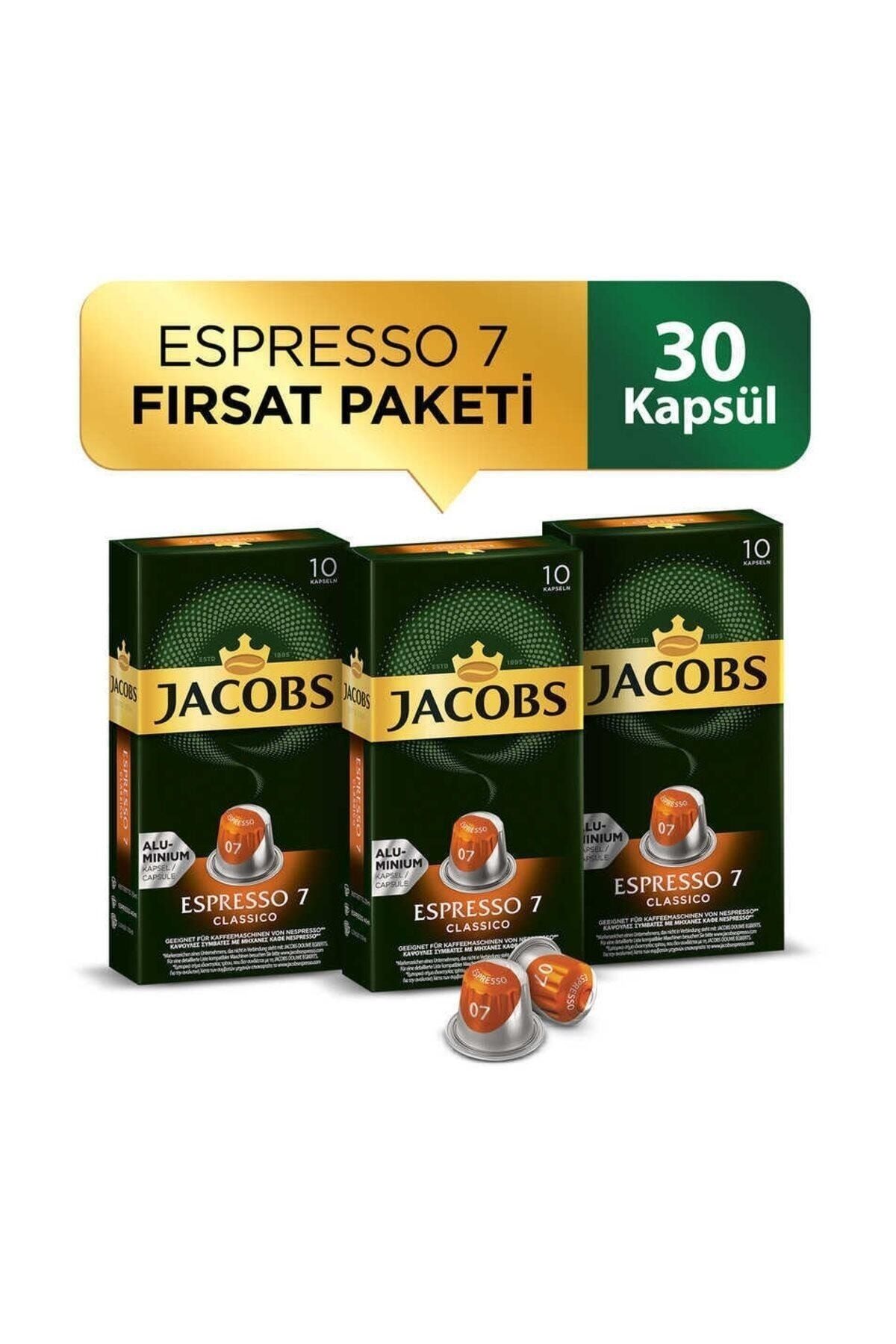 Jacobs Espresso 7 Classico Nespresso Uyumlu Alüminyum Kapsül Kahve 10 Adet X 3 Paket