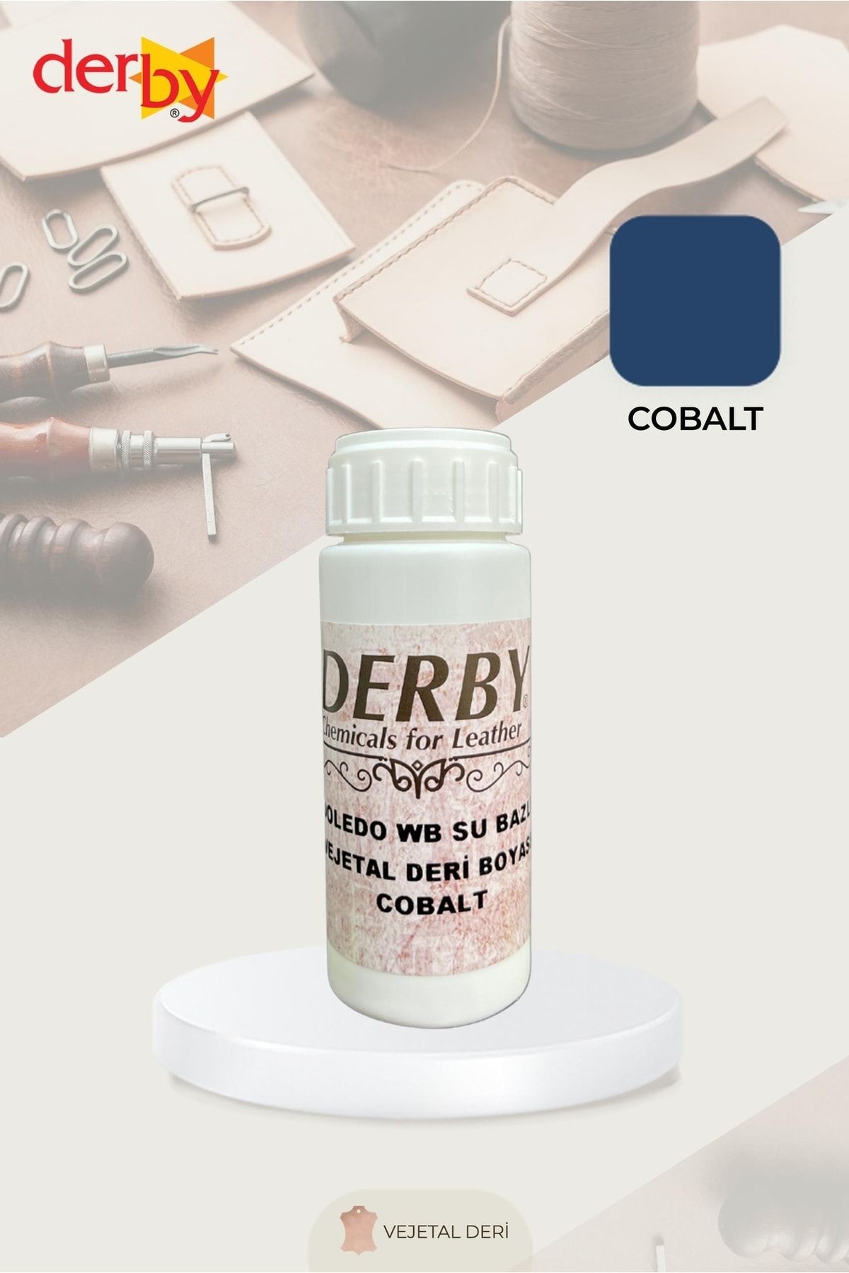 Derby Doledo Su Bazlı Vejetal Deri Boyası 100 Gr, Vejetal Vaketa Boyası, Deri Sanatları