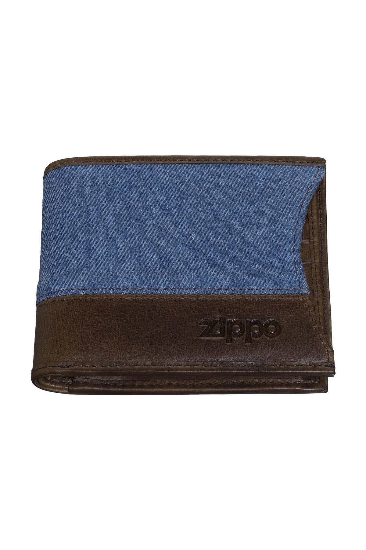 Zippo Cüzdan Mens Wallet Denim Blue Brown 2007141