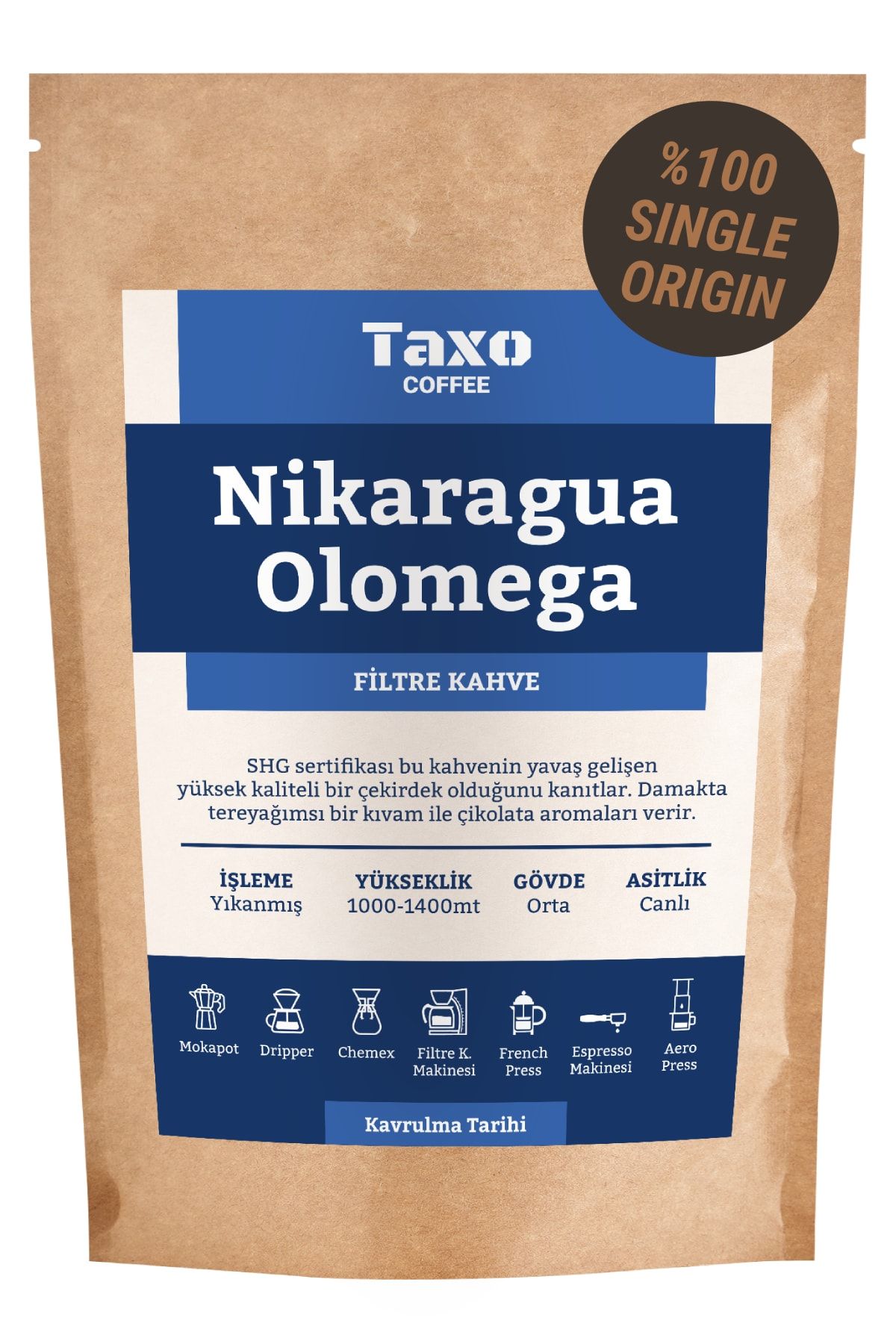 Taxo Coffee Nikaragua Olomega Filtre Kahve 200gr