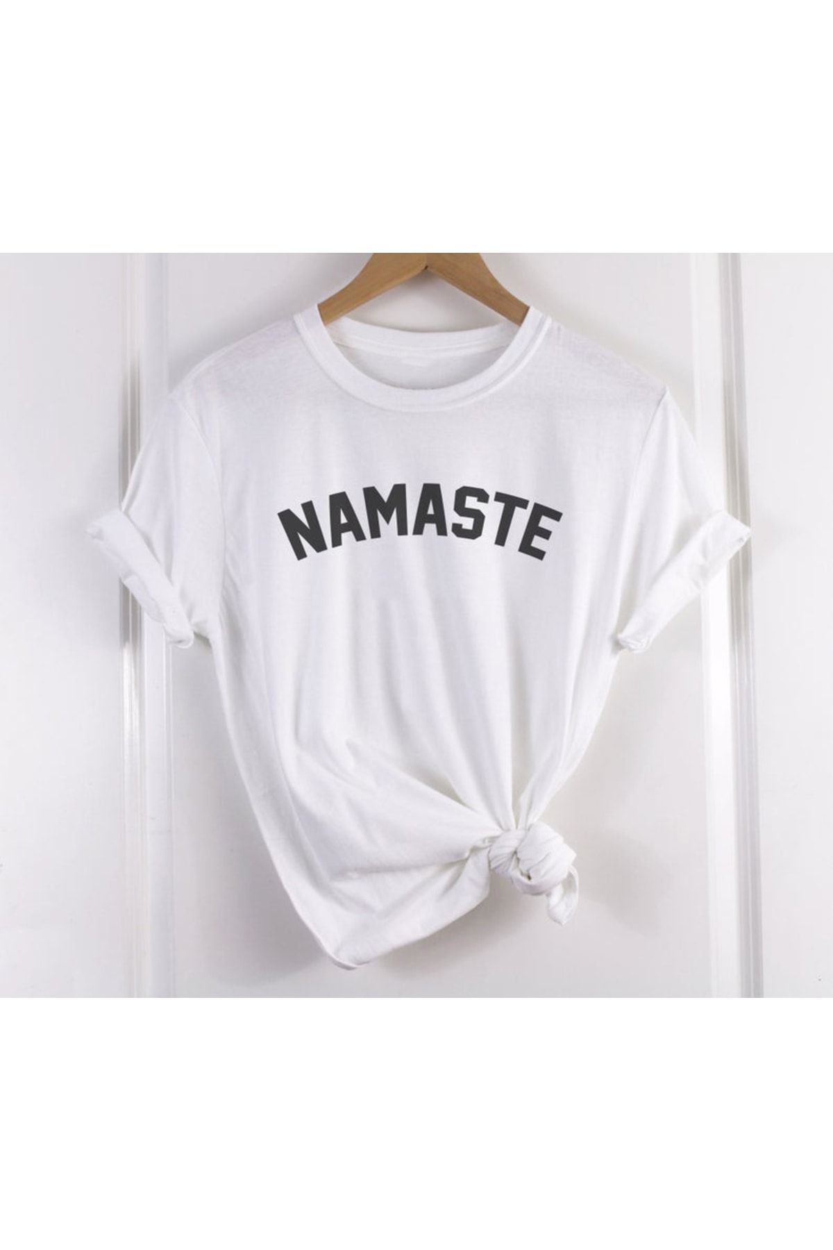 Hellomaandme Namaste Baskılı Yoga Sevenlere Özel Tshirt Modeli
