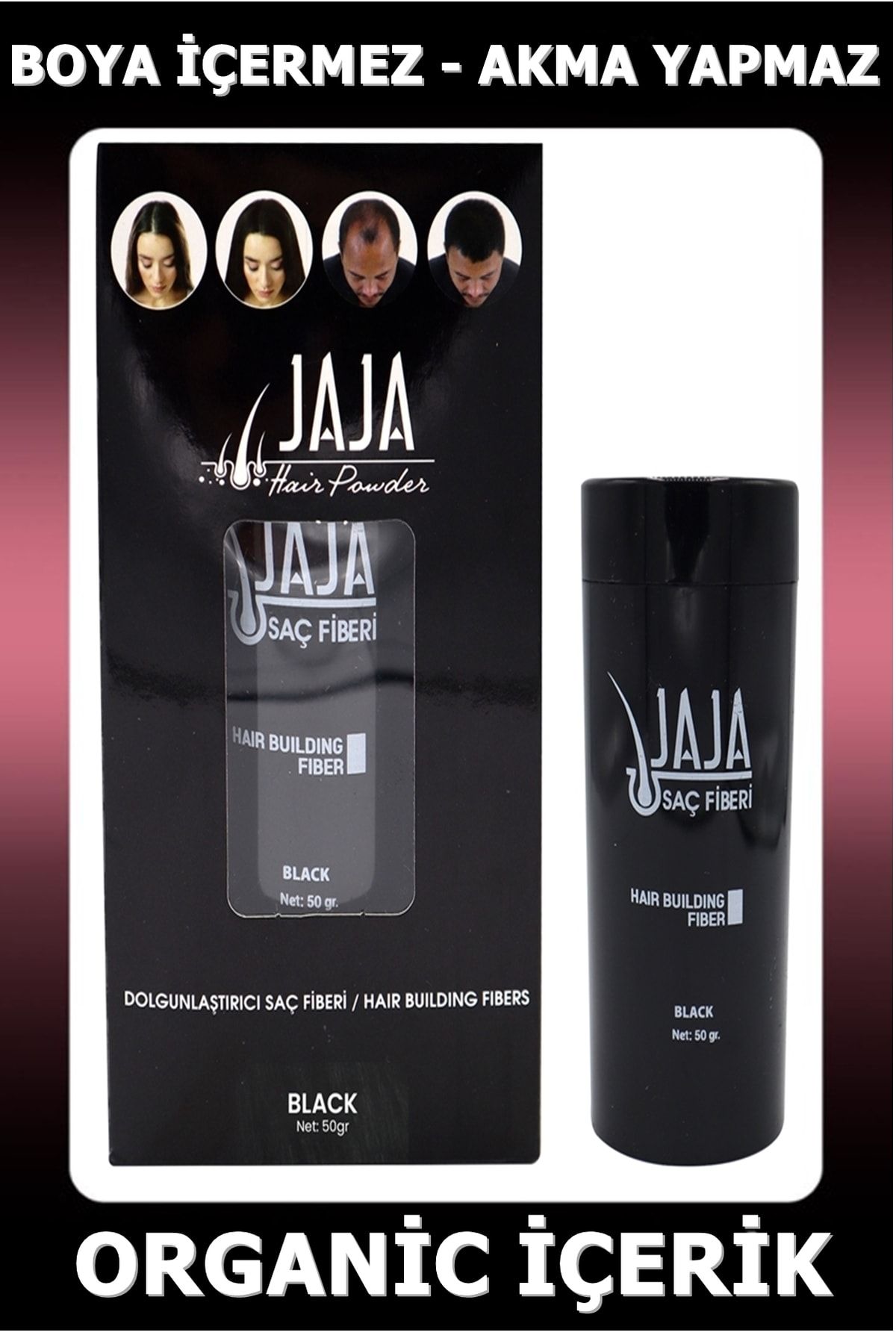Jaja Saç Topiği Siyah(BLACK) 50 gr Saç Fiberi Toppik Siyah Topic