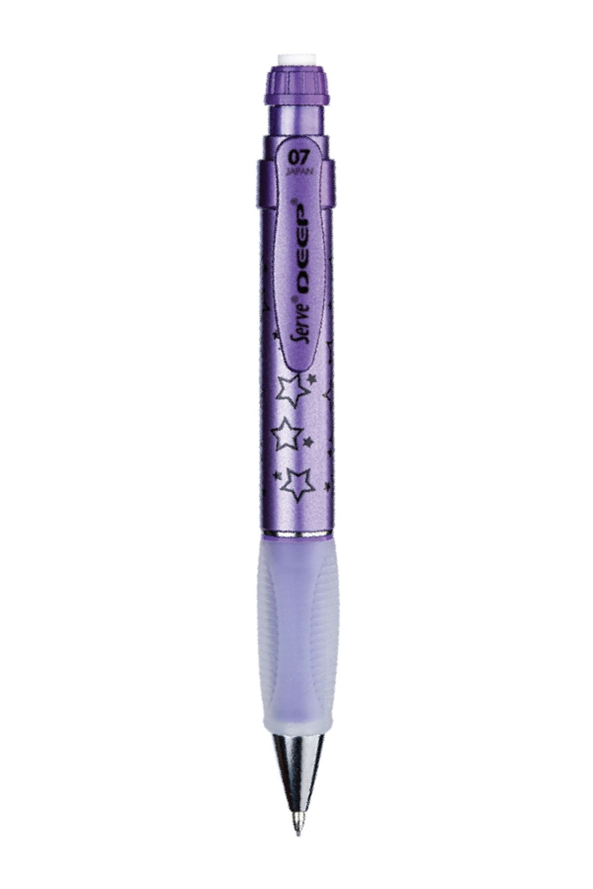 Serve Deep Mekanik Kurşun Kalem 07Mm Desenli Metalik Mor