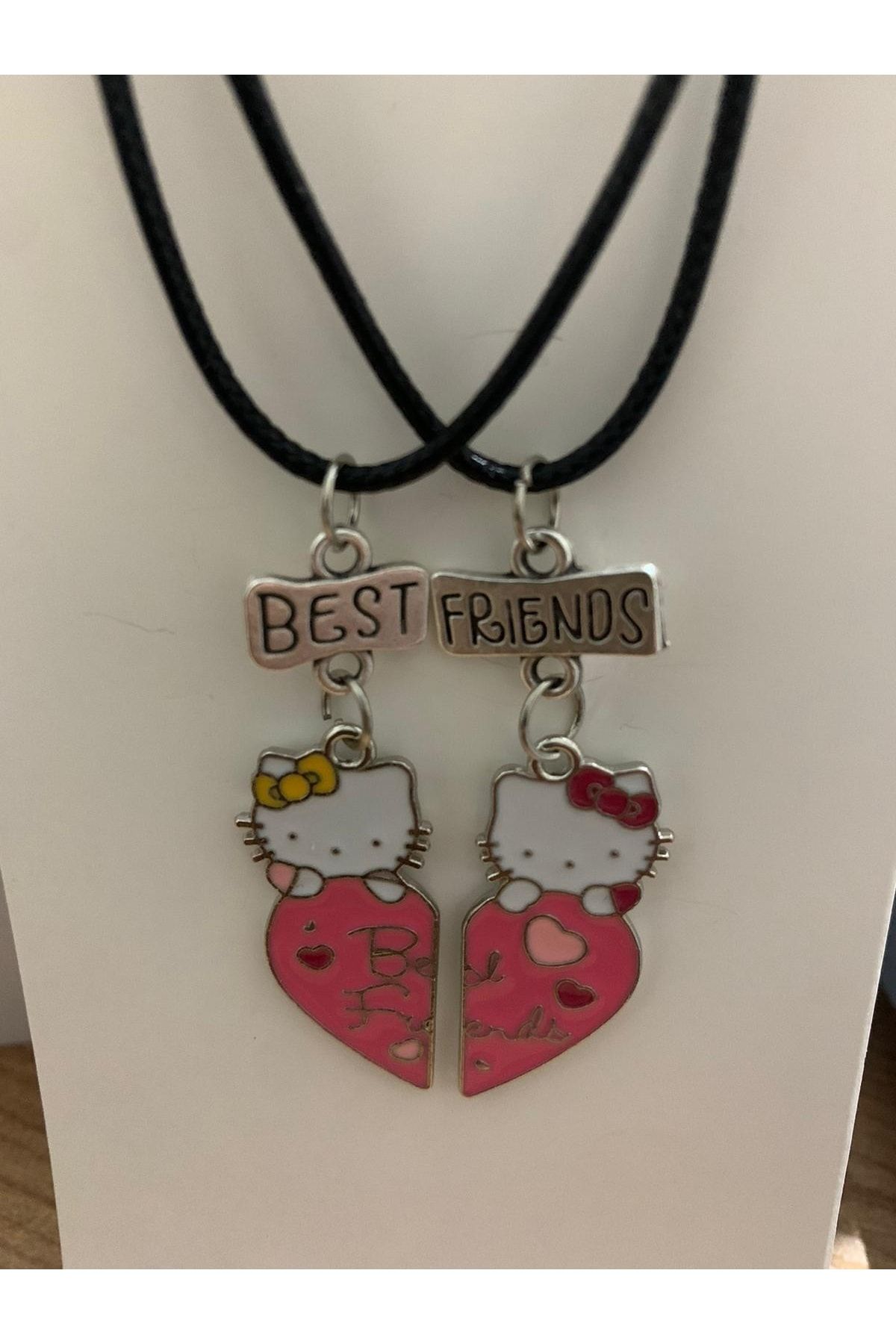 İYİ MODA 2 Adet Hello Kitty Best Friends Bff Ipli Ikili Kolye Arkadaşlık Kolyesi
