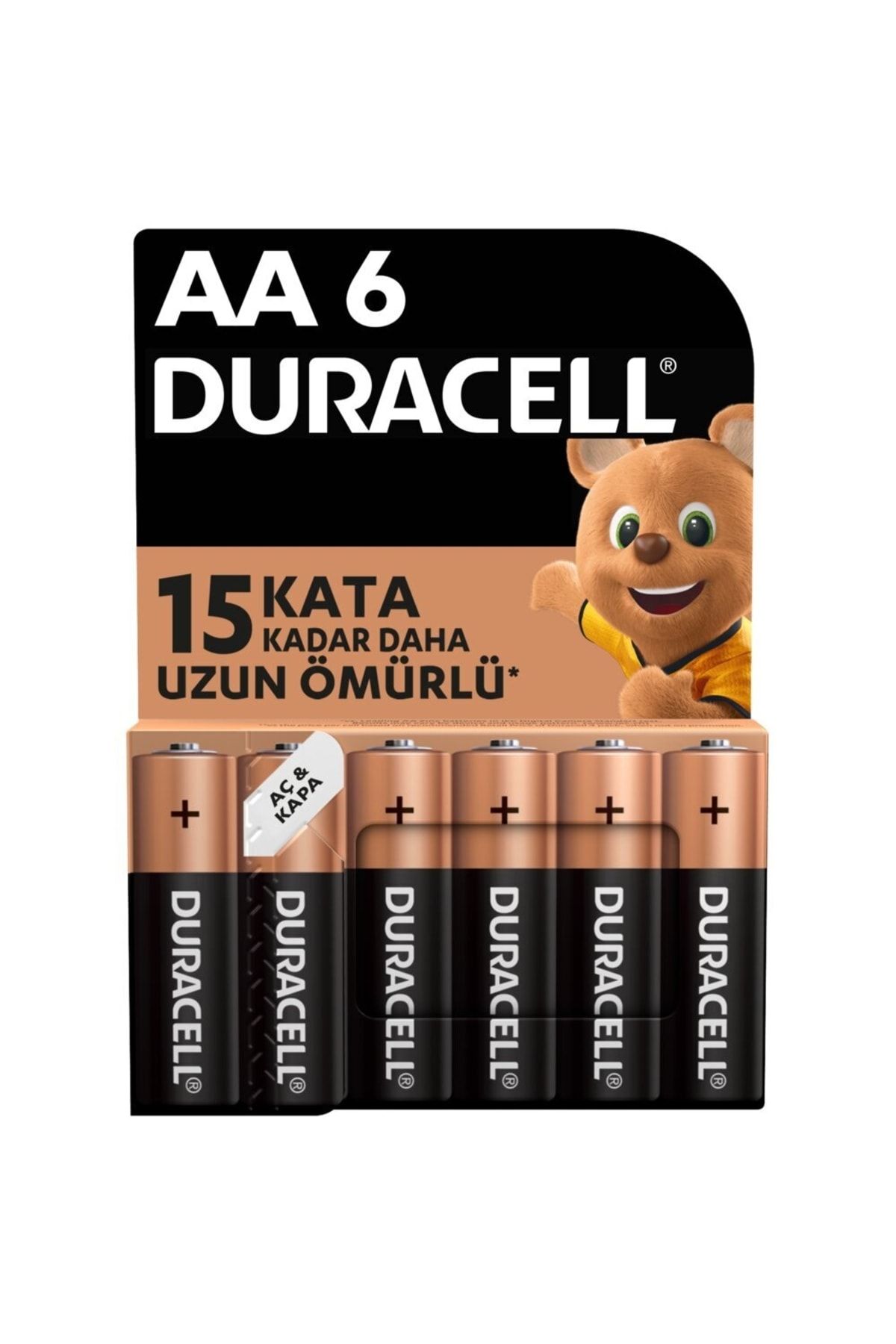 Duracell Alkalin Aa Kalem Pil, 1,5 V Lr6/mn1500, 6'lı Paket