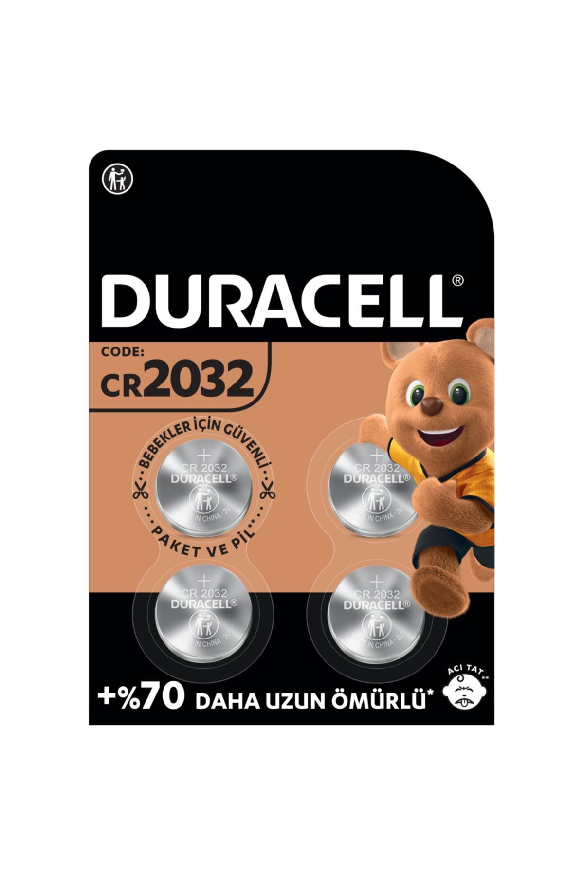 Duracell Özel 2032 Lityum Düğme Pil 3v, (CR2032), 4’lü Paket