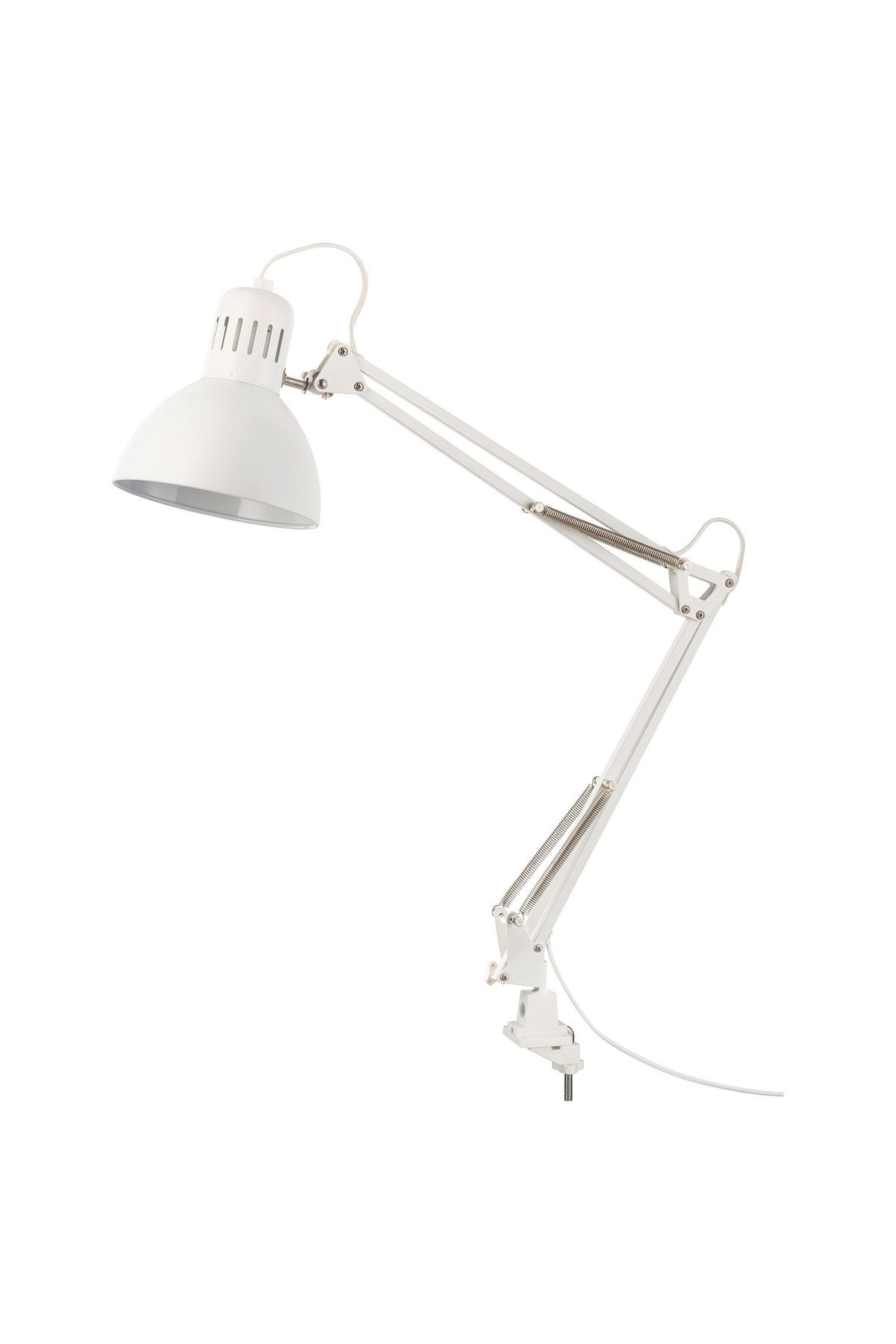 IKEA Masaya Takılabilir Çalışma Lambası Abajur Çapı: 17 Cm Masa Lambası Beyaz Çelik Lamba