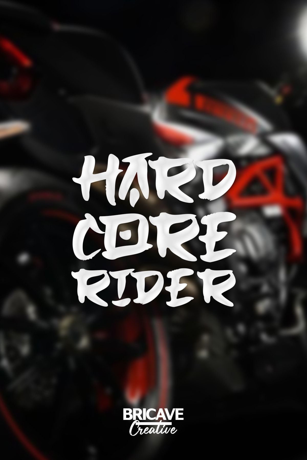 Bricave Hardcore Rıder Araba-motosiklet Sticker 15x14cm