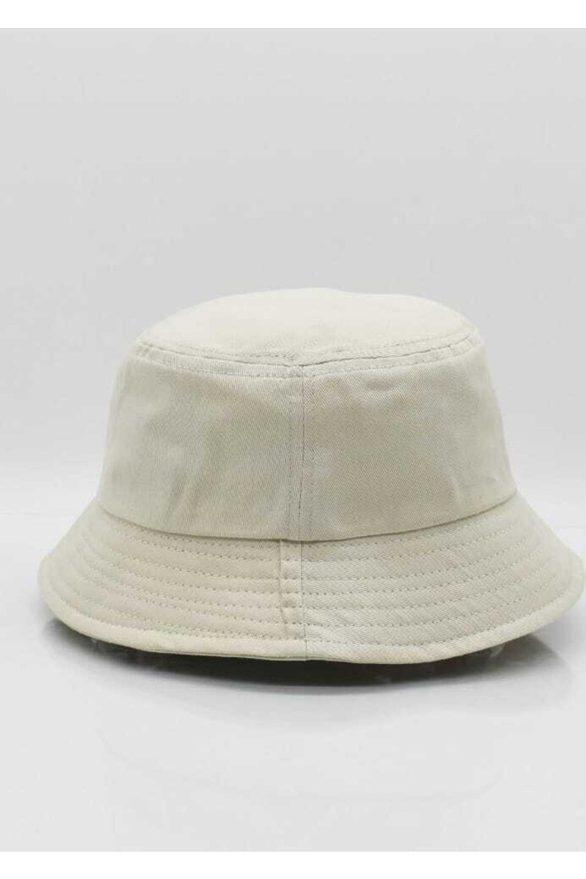 Betülce Şapka Unisex Siyah Bucket Balıkçı Şapka - Açık Bej