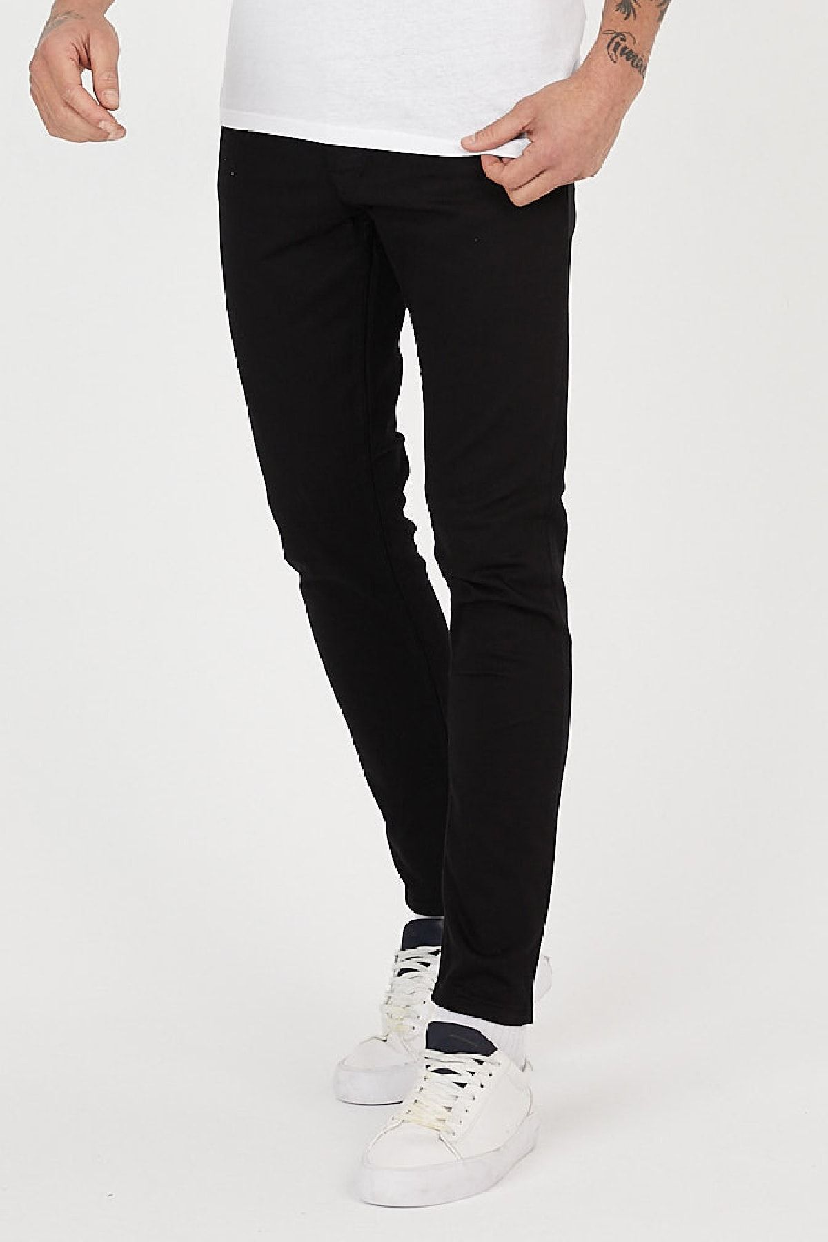 Serseri Jeans Siyah Renk Slim Fit Likralı Esnek Pantolon