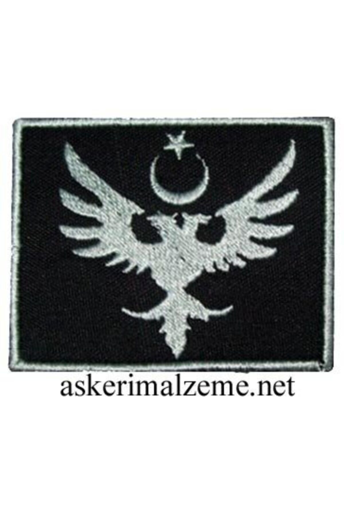 SİNGLE SWORD Ayyıldız Türk Bayrağı Çift Başlı Kartal Arması Patch, Peç Model Siyah Renk
