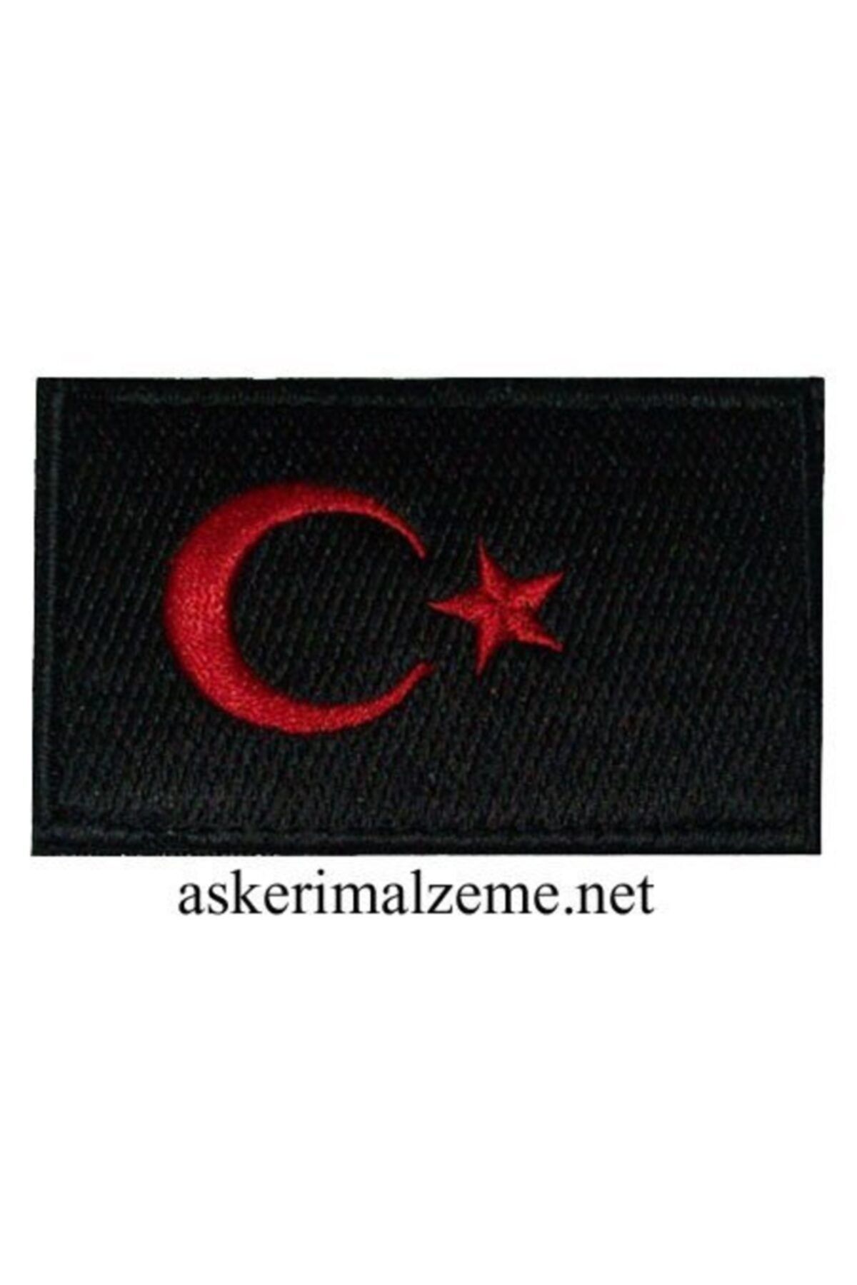 SİNGLE SWORD Türk Bayrağı Arması Siyah Renk Kırmızı Ayyıldız Patch, Peç Model Cırtlı