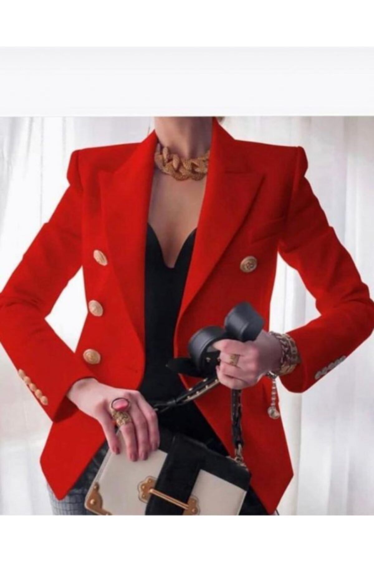 Virya Exclusive Kadın Kırmızı Blazer Ceket