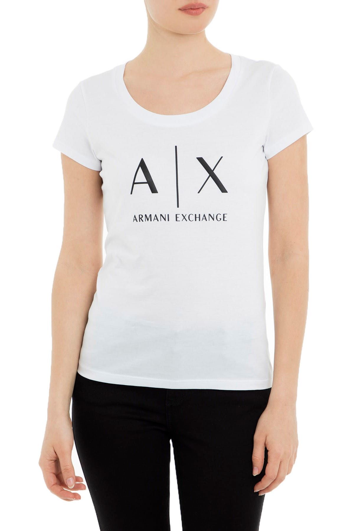 Armani Exchange Beyaz Kadın T-Shirt 8NYT70 YJ16Z 1000