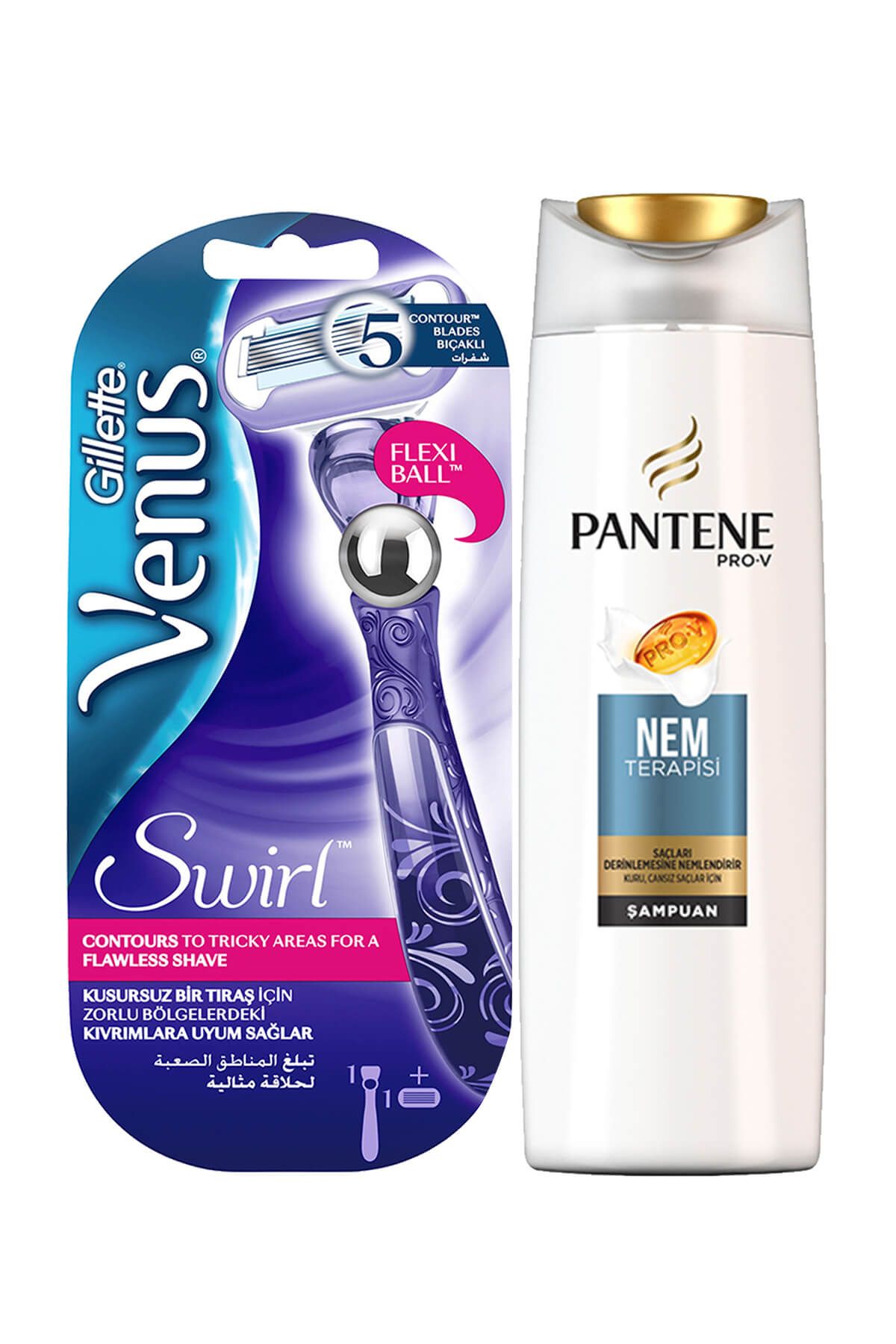 Pantene Nem Terapisi Şampuan 550 ml + Gillette Venüs Kadın Tıraş Makinesi Yedekli