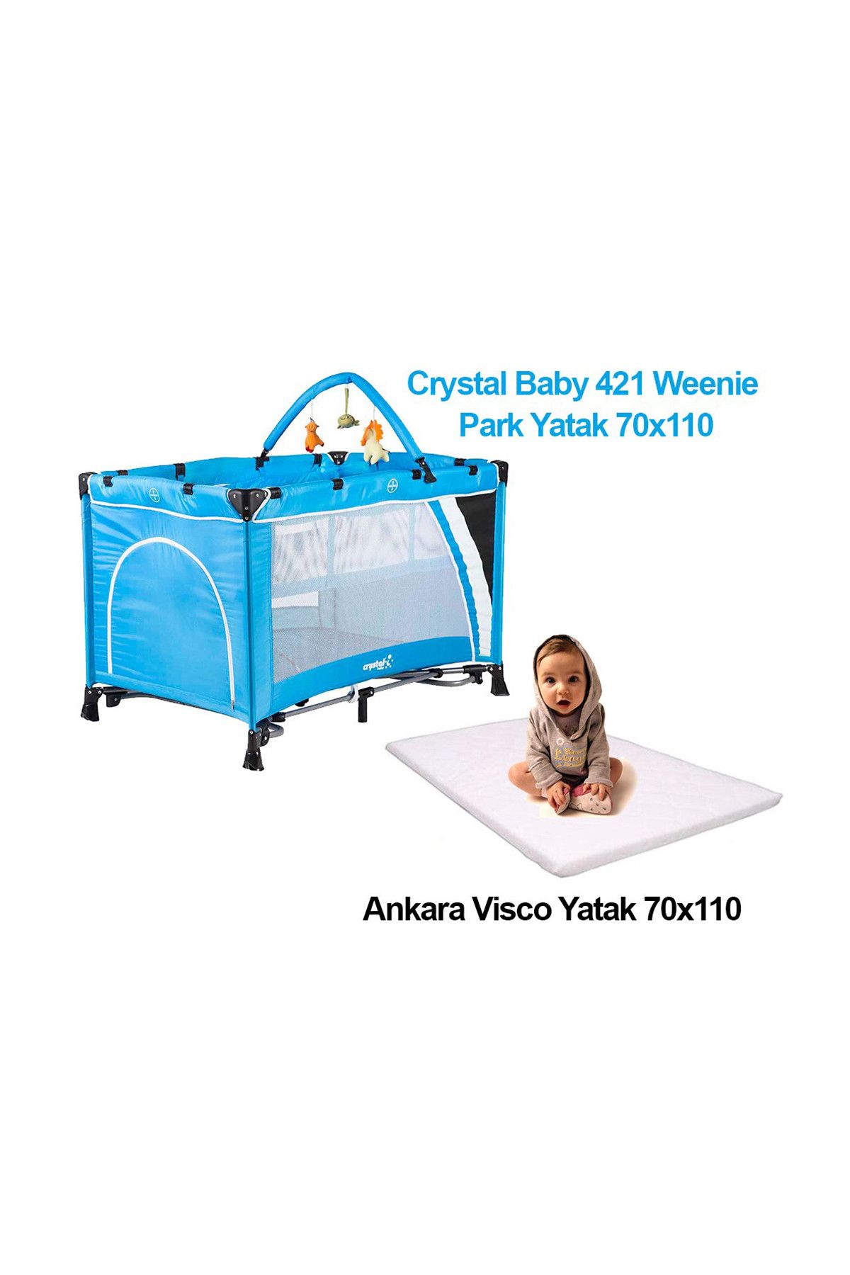 Crystal Baby Crystal Baby 421 Weenie Park Yatak Kampanyası 70X110 Mavi /