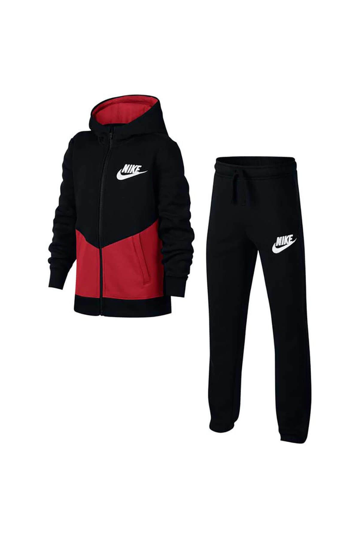 Nike Siyah Kırmızı Unisex Çocuk Eşofman Takımı 856205-014