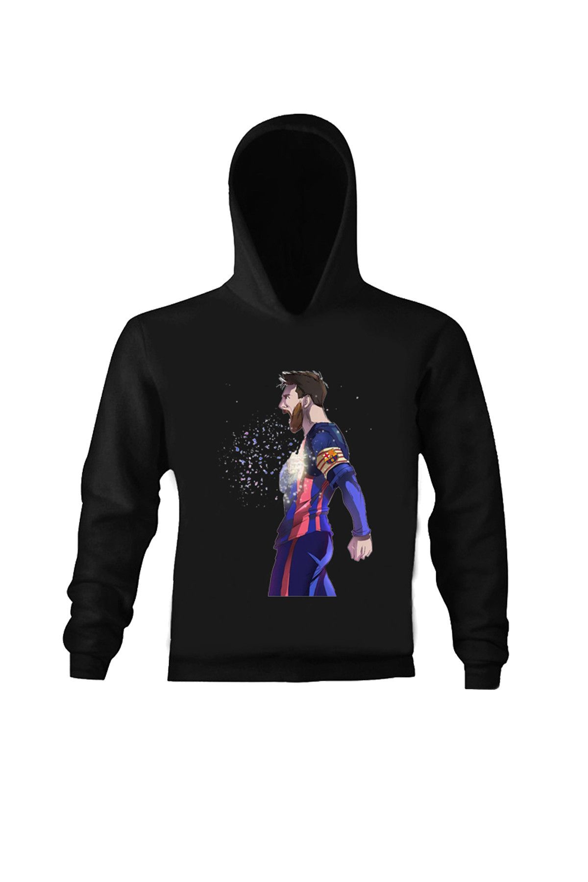 Art T-Shirt Erkek Çocuk Siyah Messi Çocuk Kapüşonlu Sweatshirt ART018718EC