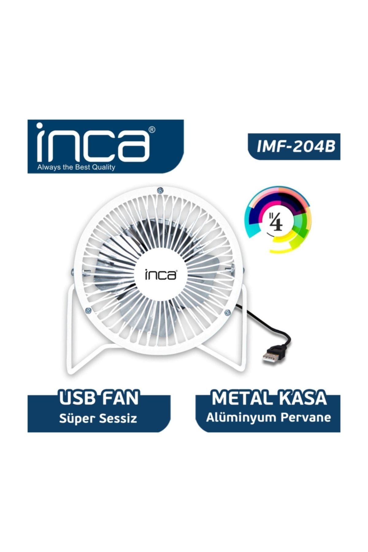 Inca IMF-204B Masaüstü Beyaz 4'Metal Fan + Alüminyum Pervane