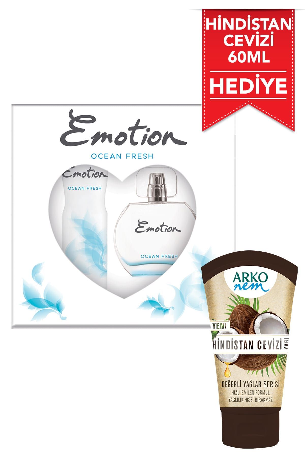 Emotion Ocean Fresh Parfüm Edt 50 ml + Deodorant 150 ml + Arko Krem Kadın Parfüm Seti 507730-H