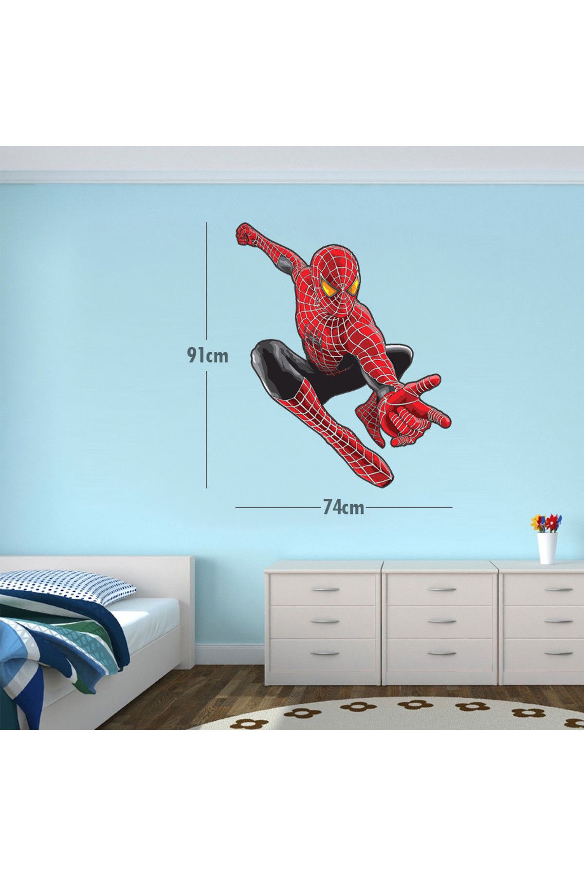 Tilki Dünyası Örümcek Adam Yapışkanlı Çocuk Odası Duvar Sticker 0004