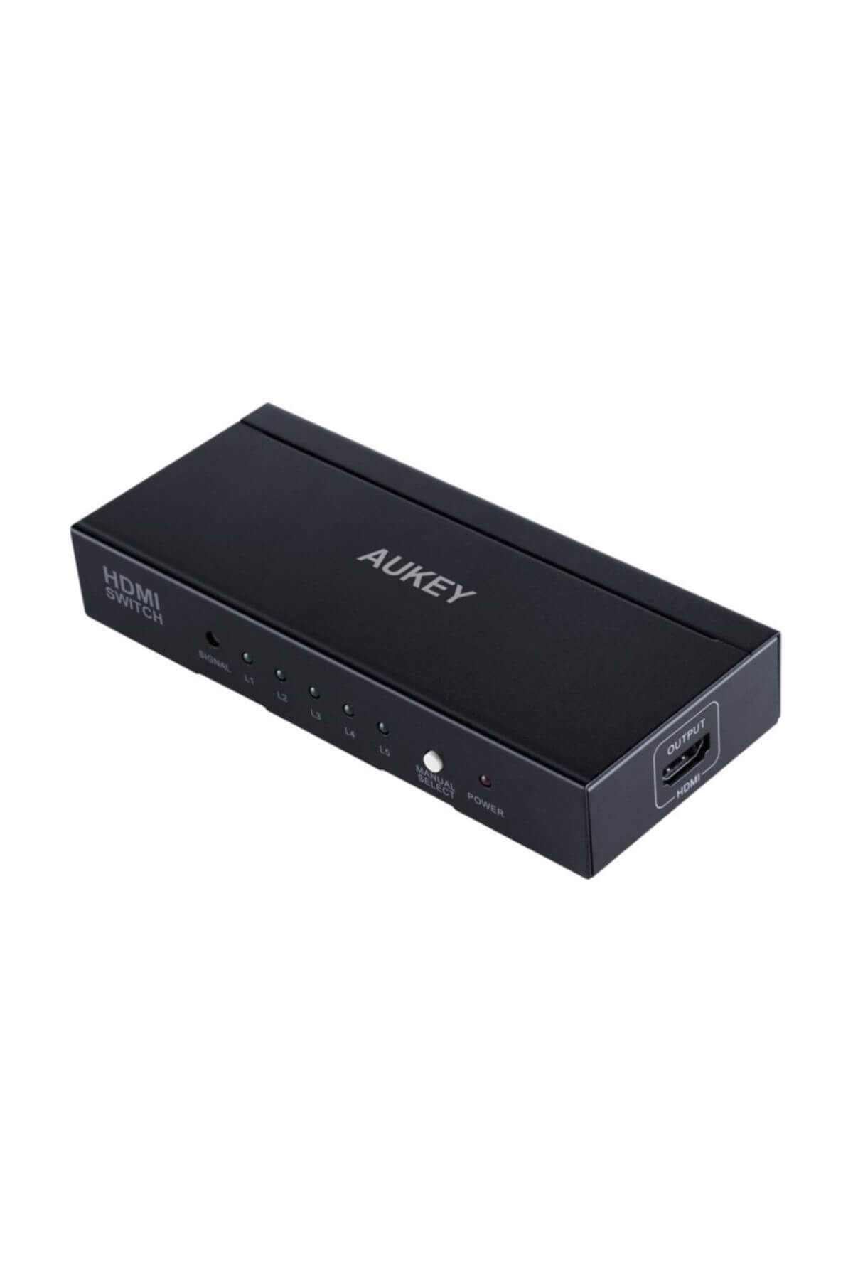 Aukey HA-H07 HDMI Switch 5 Giriş 1 Çıkış Metal HDTV için 4K ve 3D destek