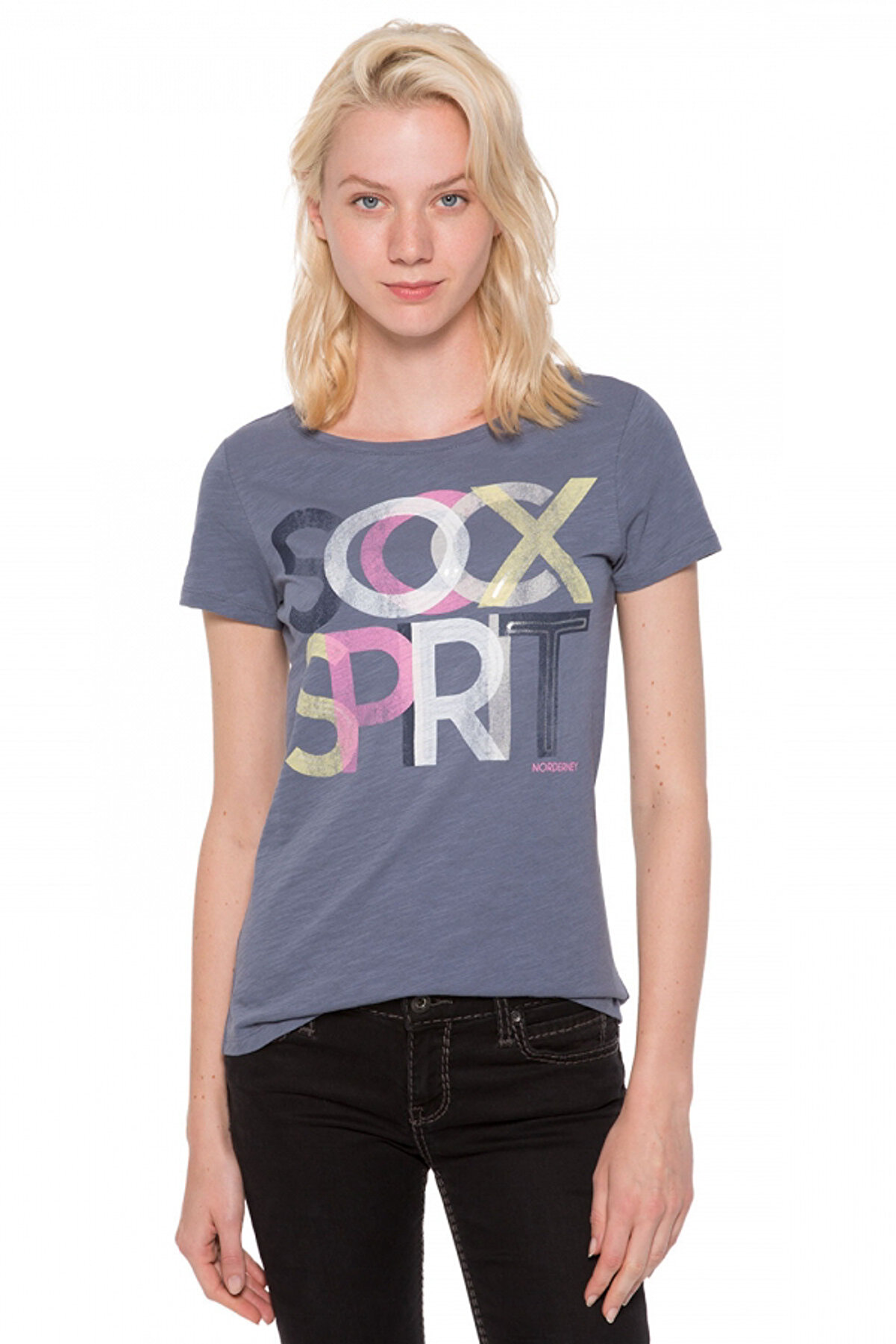 Soccx Kadın Mavi T-Shirt SPI-1806-3660_RSB
