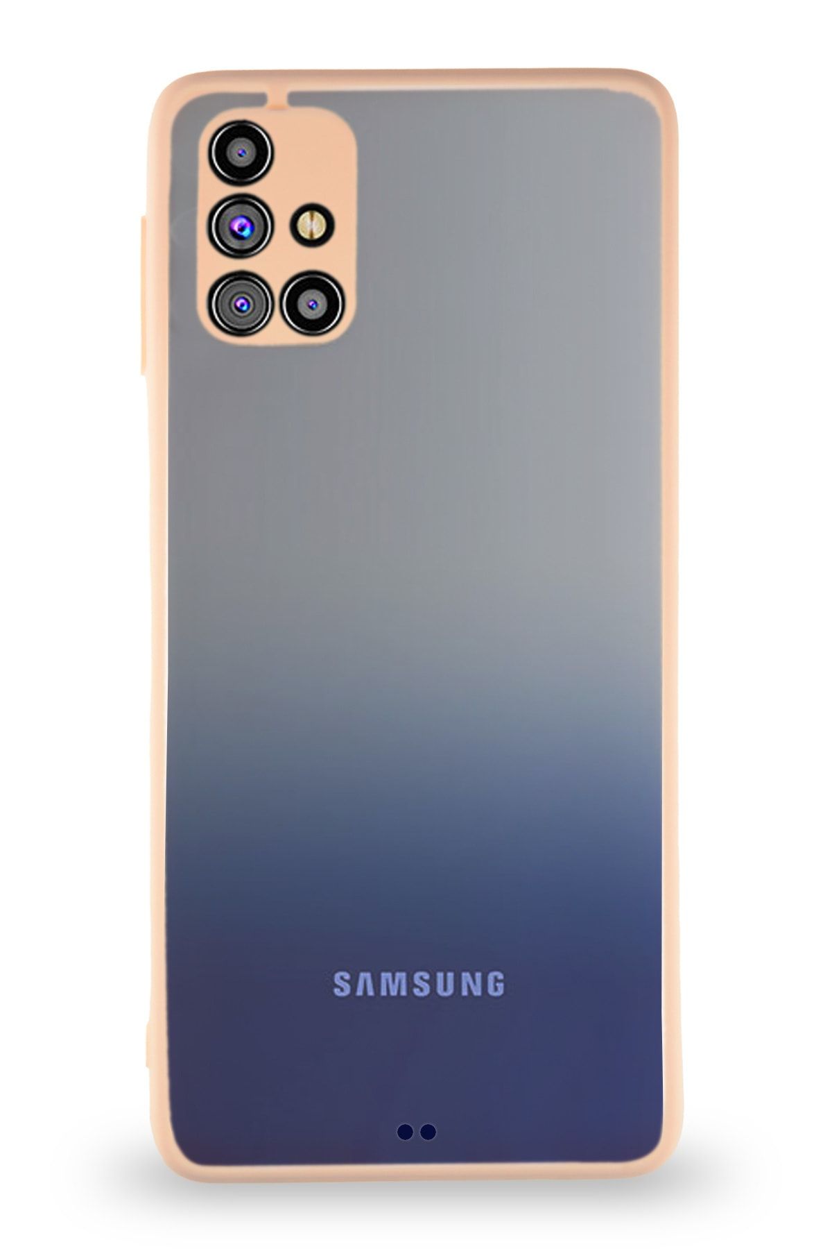 KZY İletişim Samsung Galaxy M31s Kılıf Kamera Korumalı Ultra Ince Kapak - Pudra