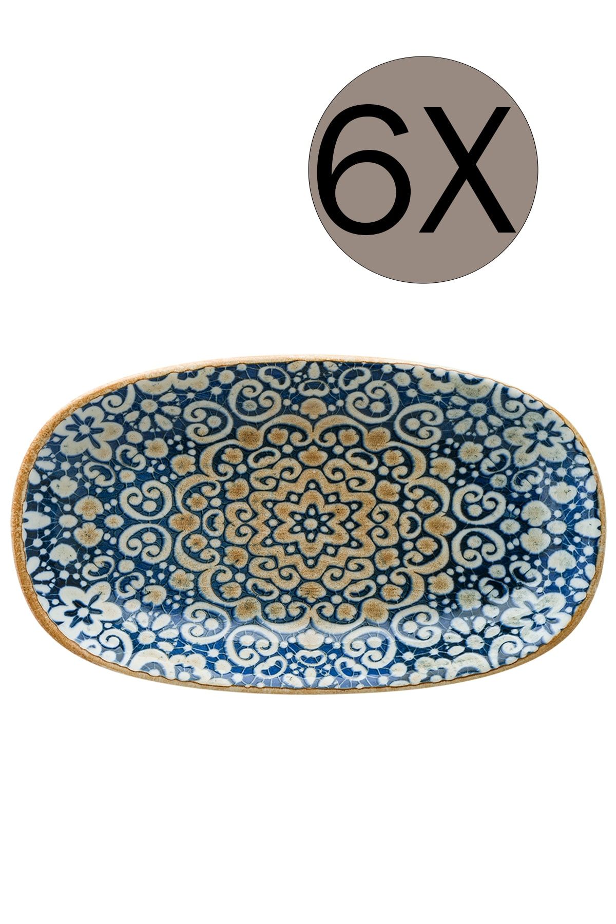 Bonna Porselen Alhambra Gourmet Oval Kayık Tabak 15x8.5 Cm Alhgrm15oky 6'lı Takım
